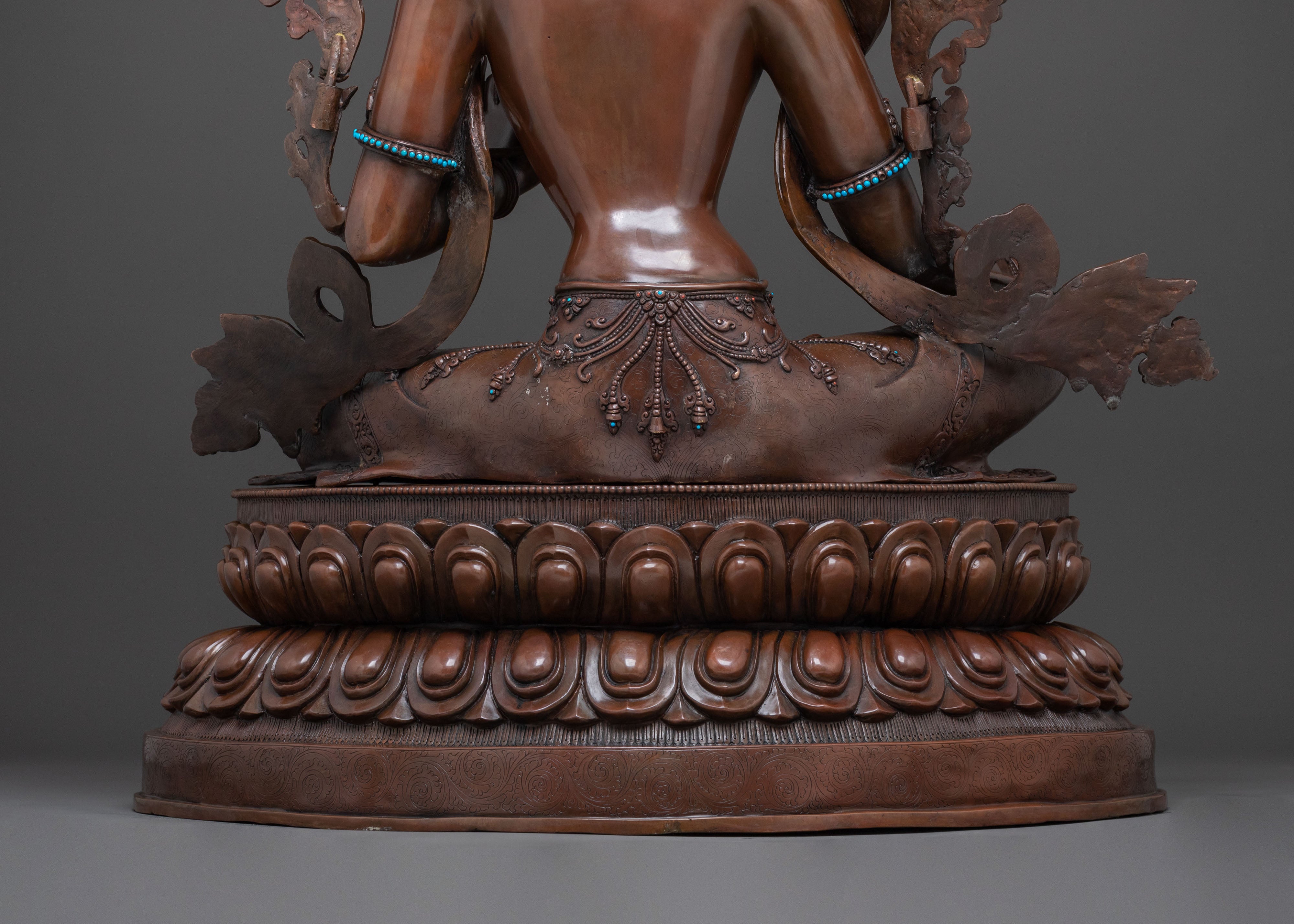 Green Tara Statue Savior of All - Oxidized Copper Serenity