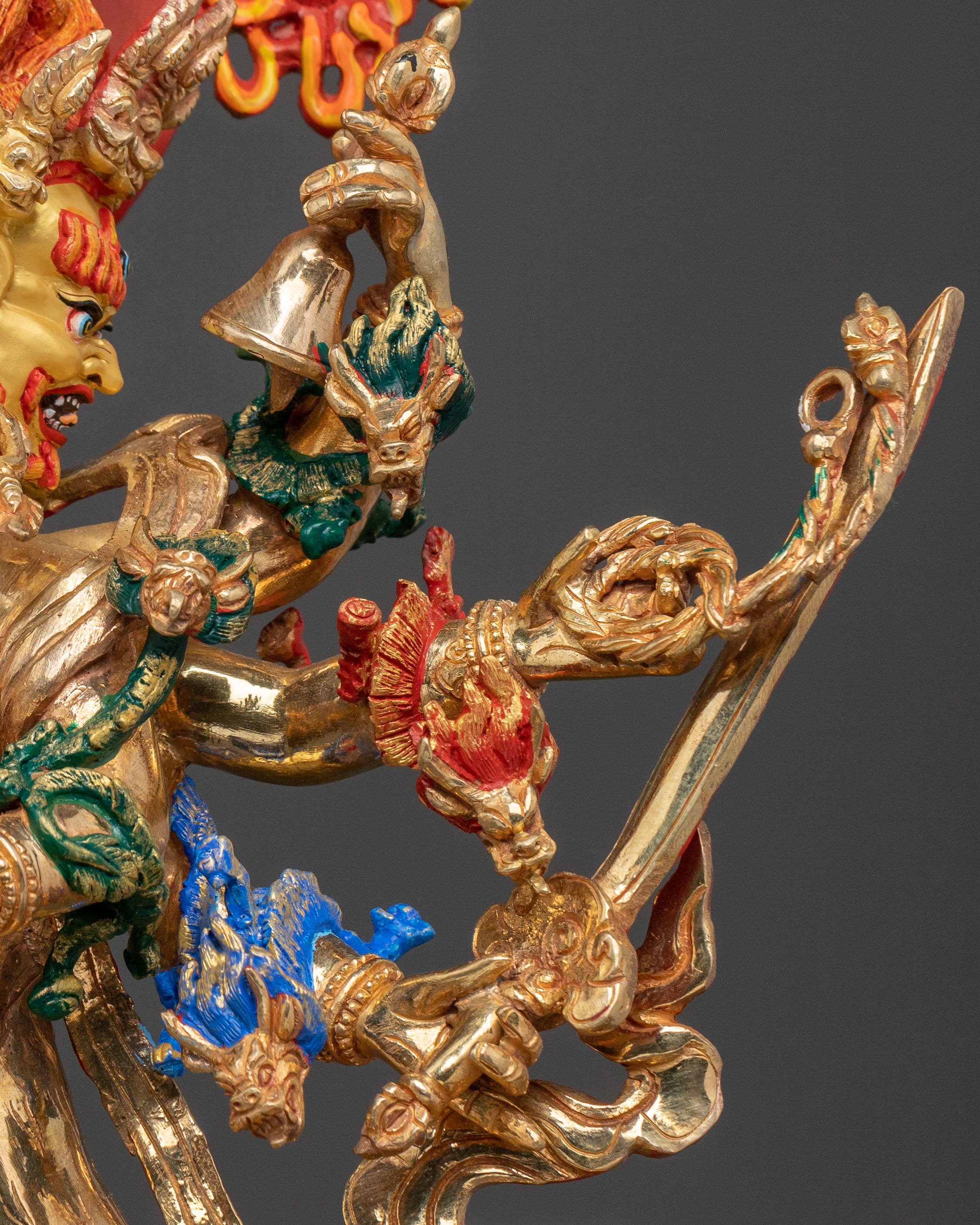 Ucchusma Protection Figure - Gilded Copper Statue