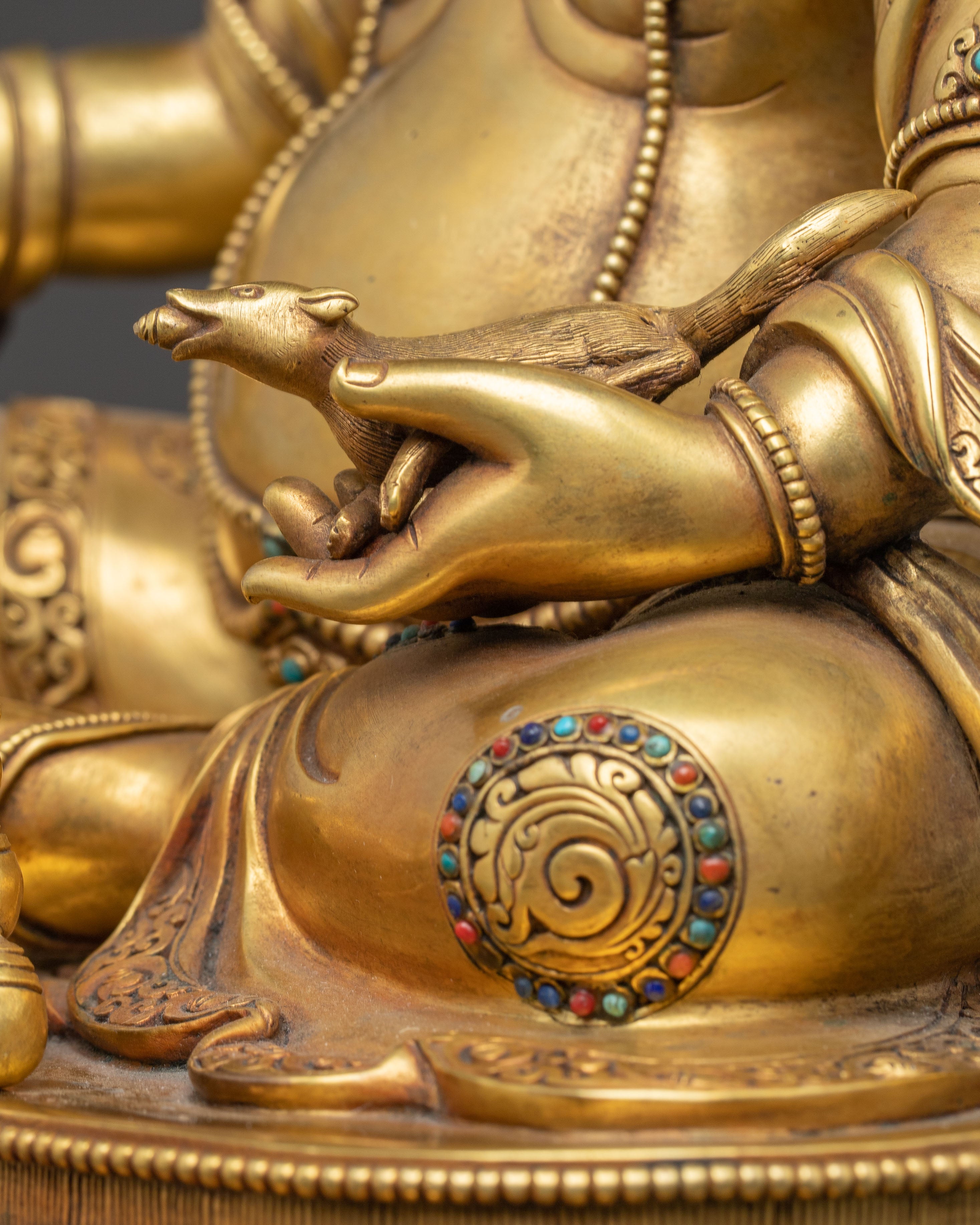 Handmade Figurine of Wealth Icon Dzambhala | Abundance Deity