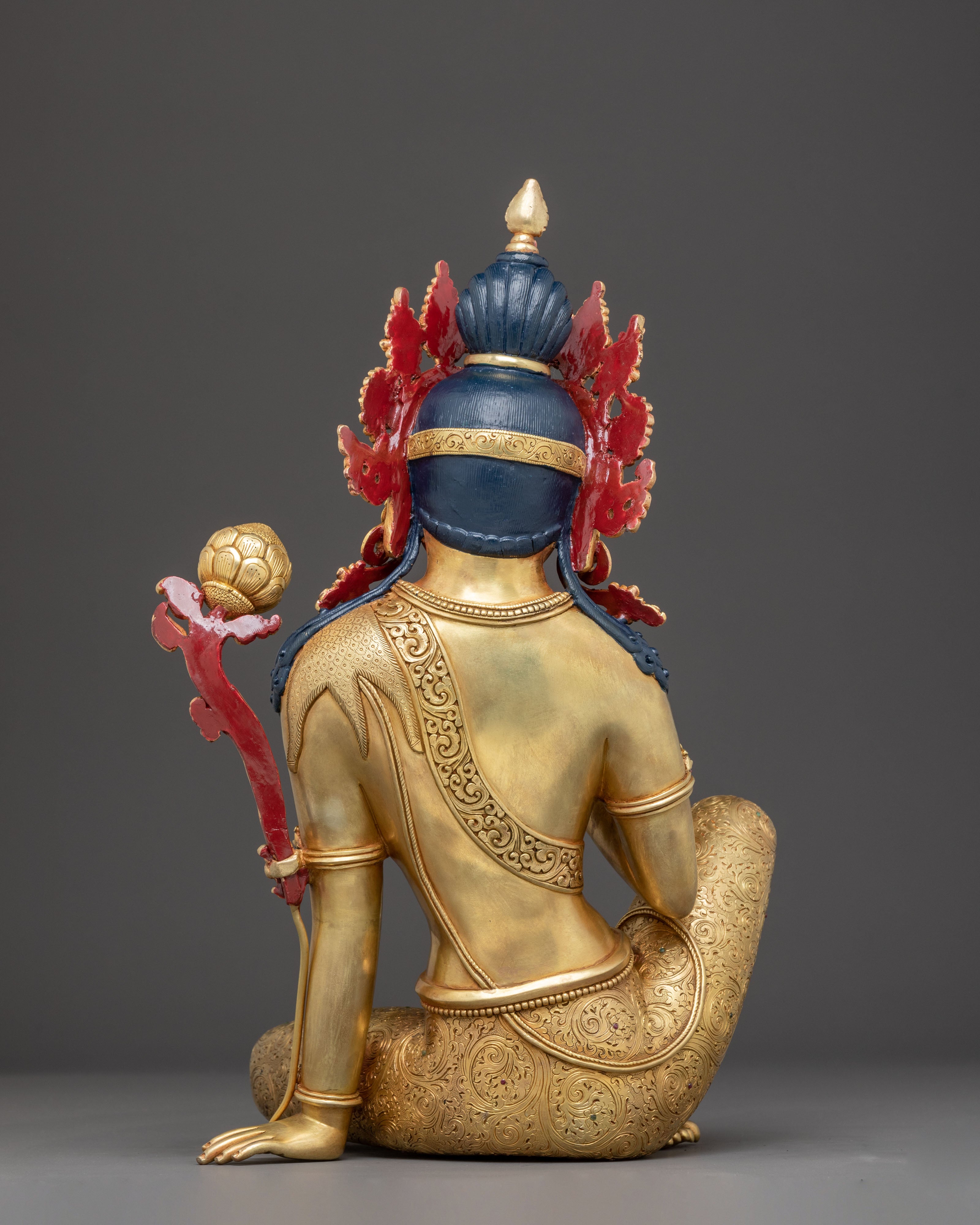 Handmade Bodhisattva Lokeshwor Statue | 24K Gold Gilded Sculpture
