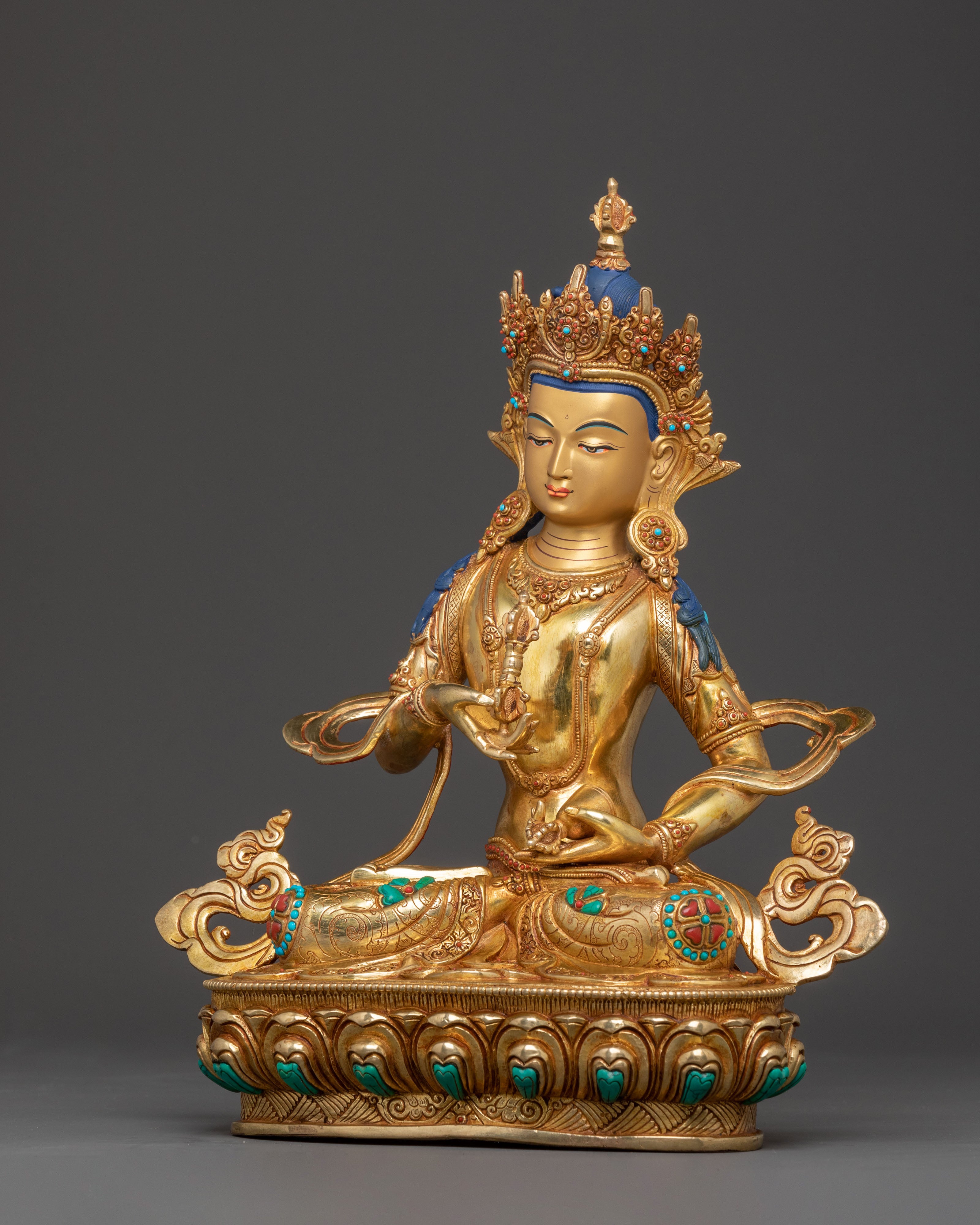 Vajrasattva Statue for Altar Decor – Masterpiece in 24K Gold