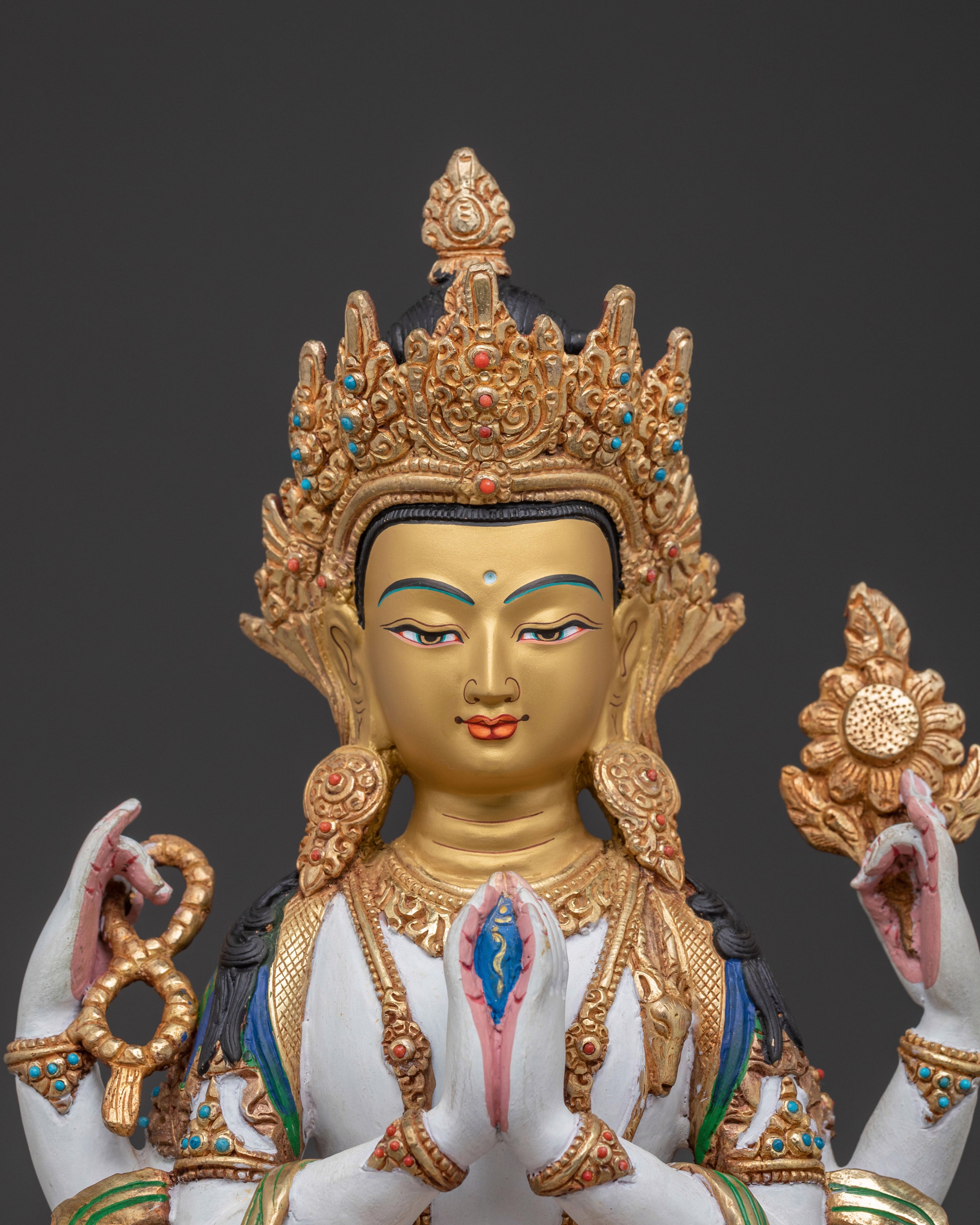 Handcrafted Chenrezig Statue | Spiritual Icon