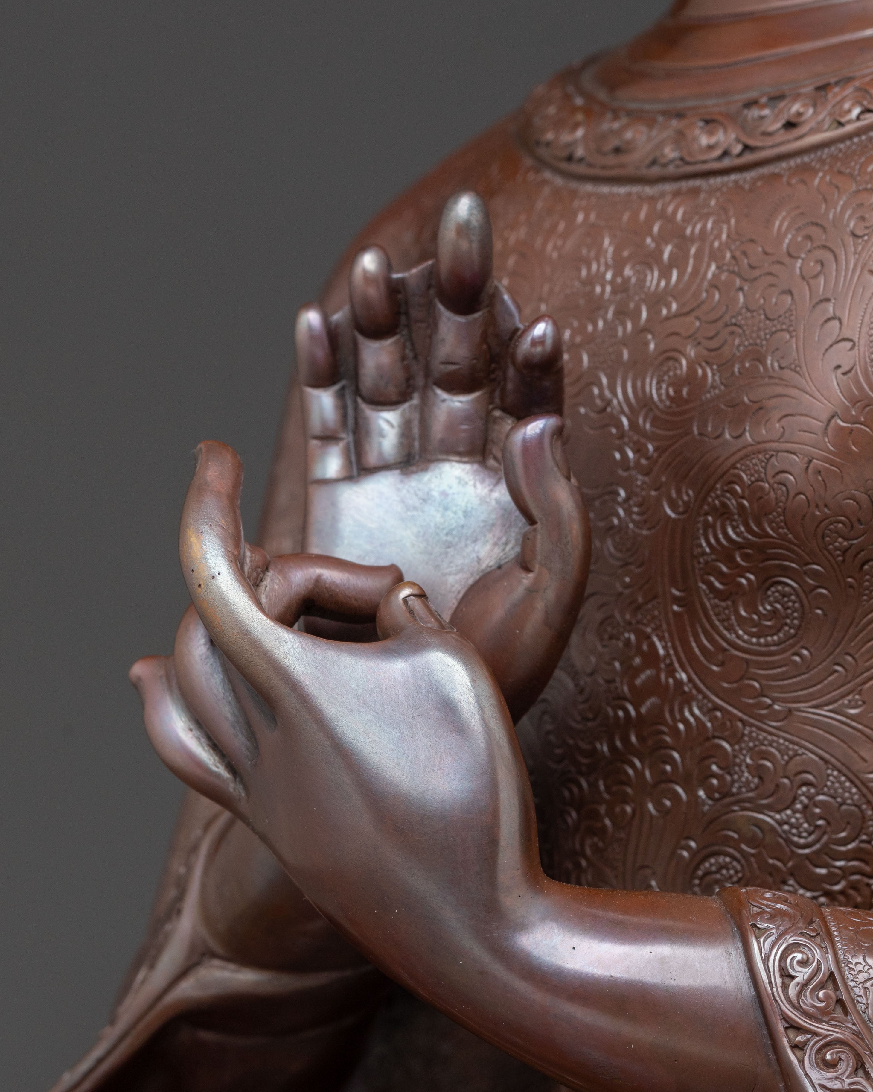Vairocana Tibetan Statue – Oxidized Copper Serenity