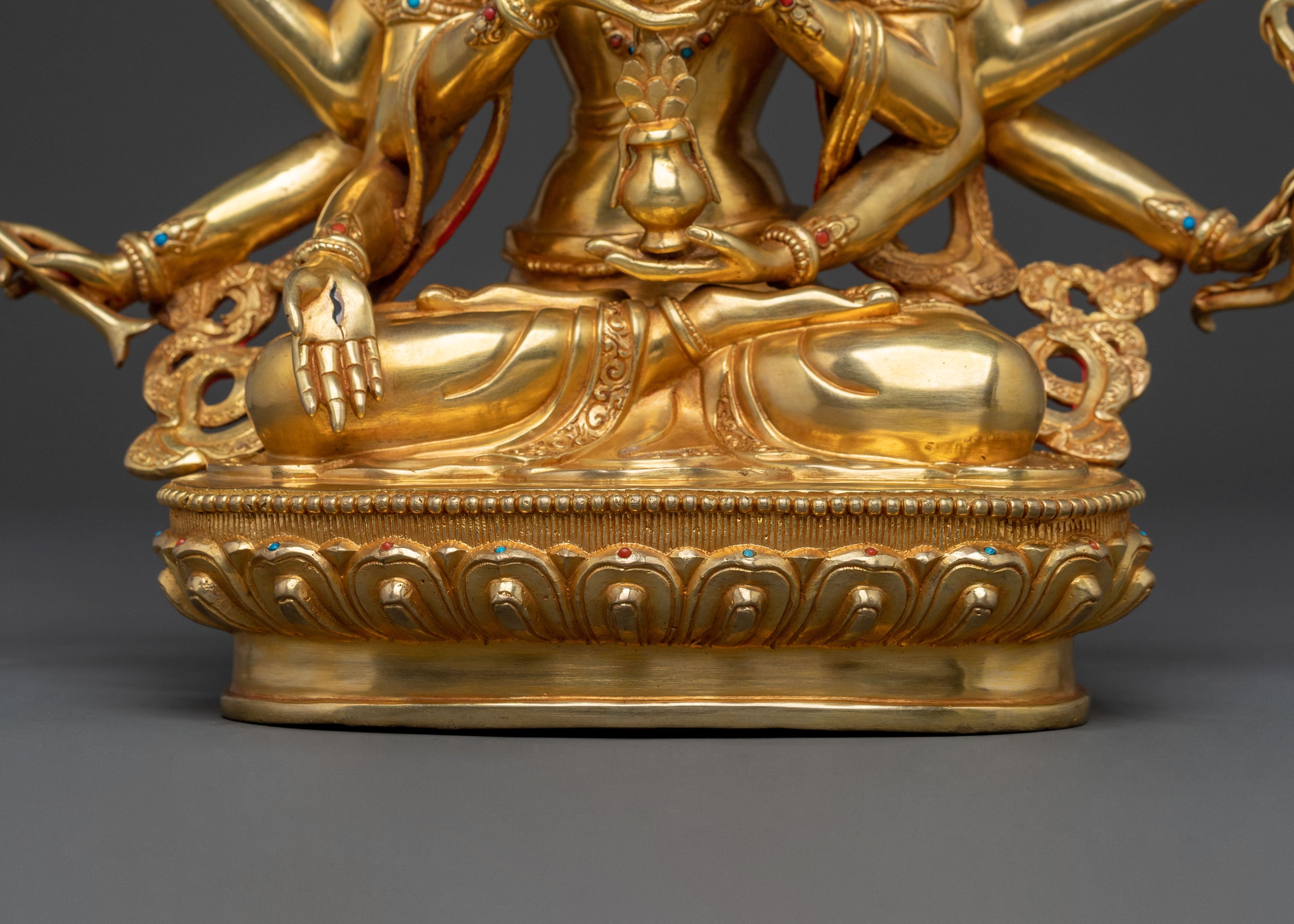 Namgyalma Statue: 24K Gold Gilded Dakini
