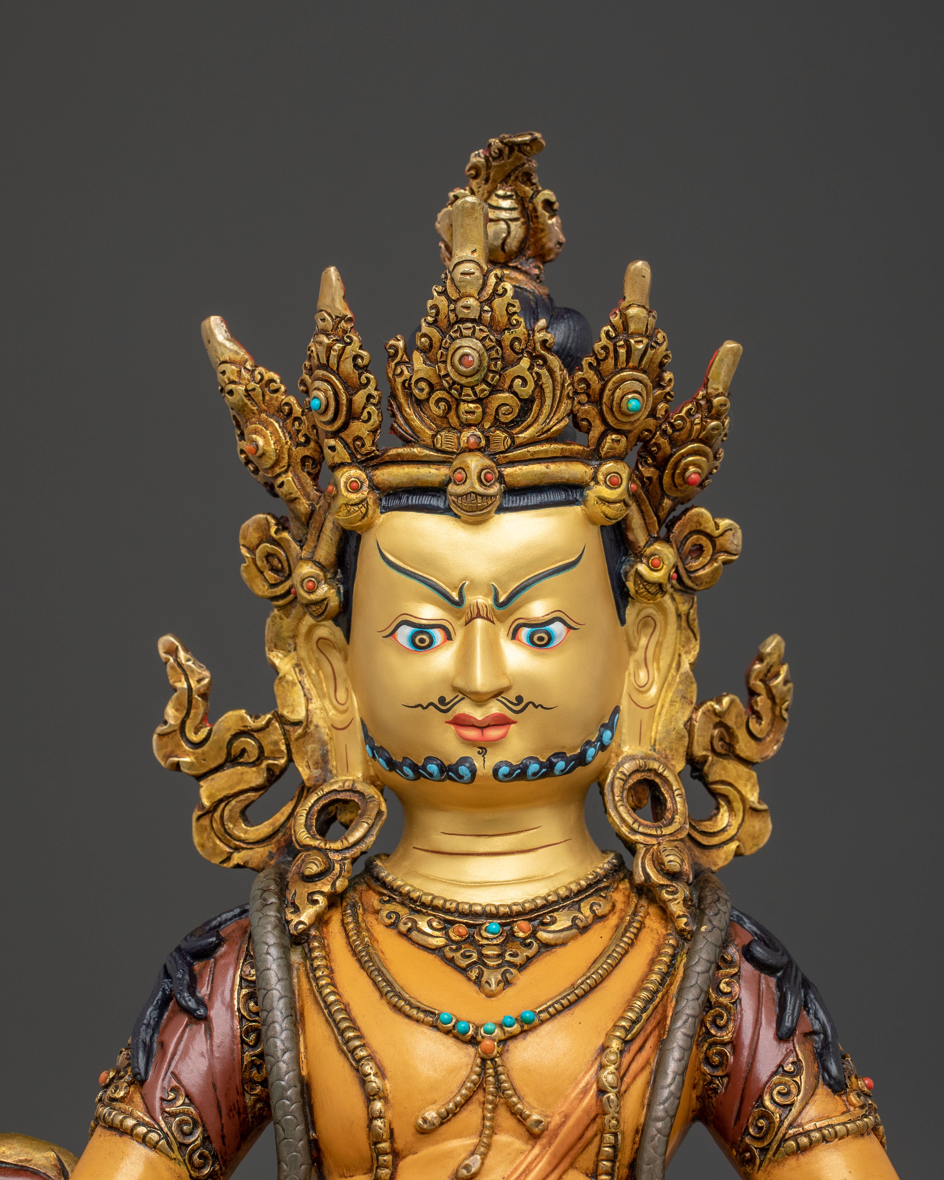 Handcrafted Wealth Icon Dzambhala Sculpture | Tibetan Deity of Abundance