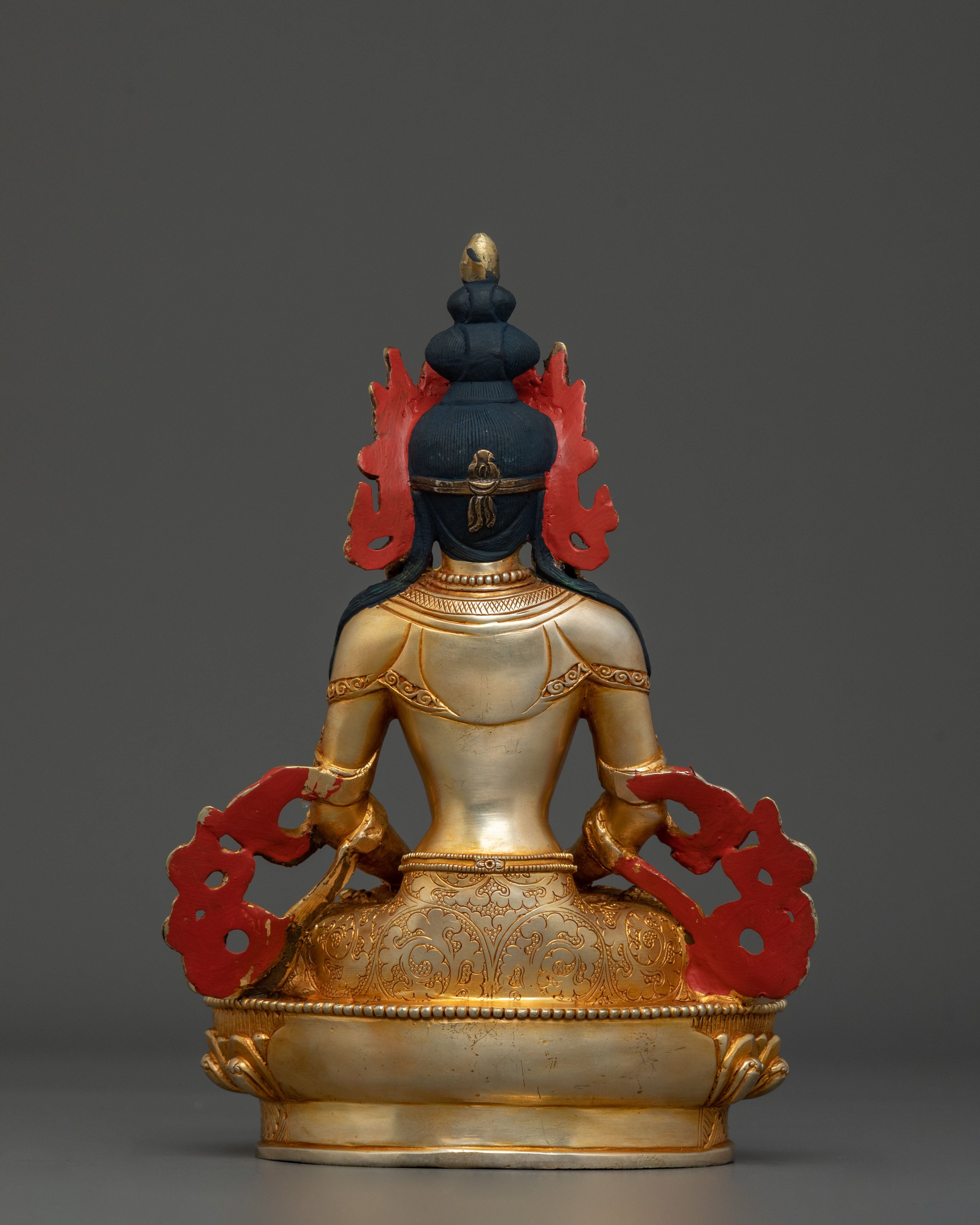 Long Life Deity Amitayus Statue – Serene Gilded Copper