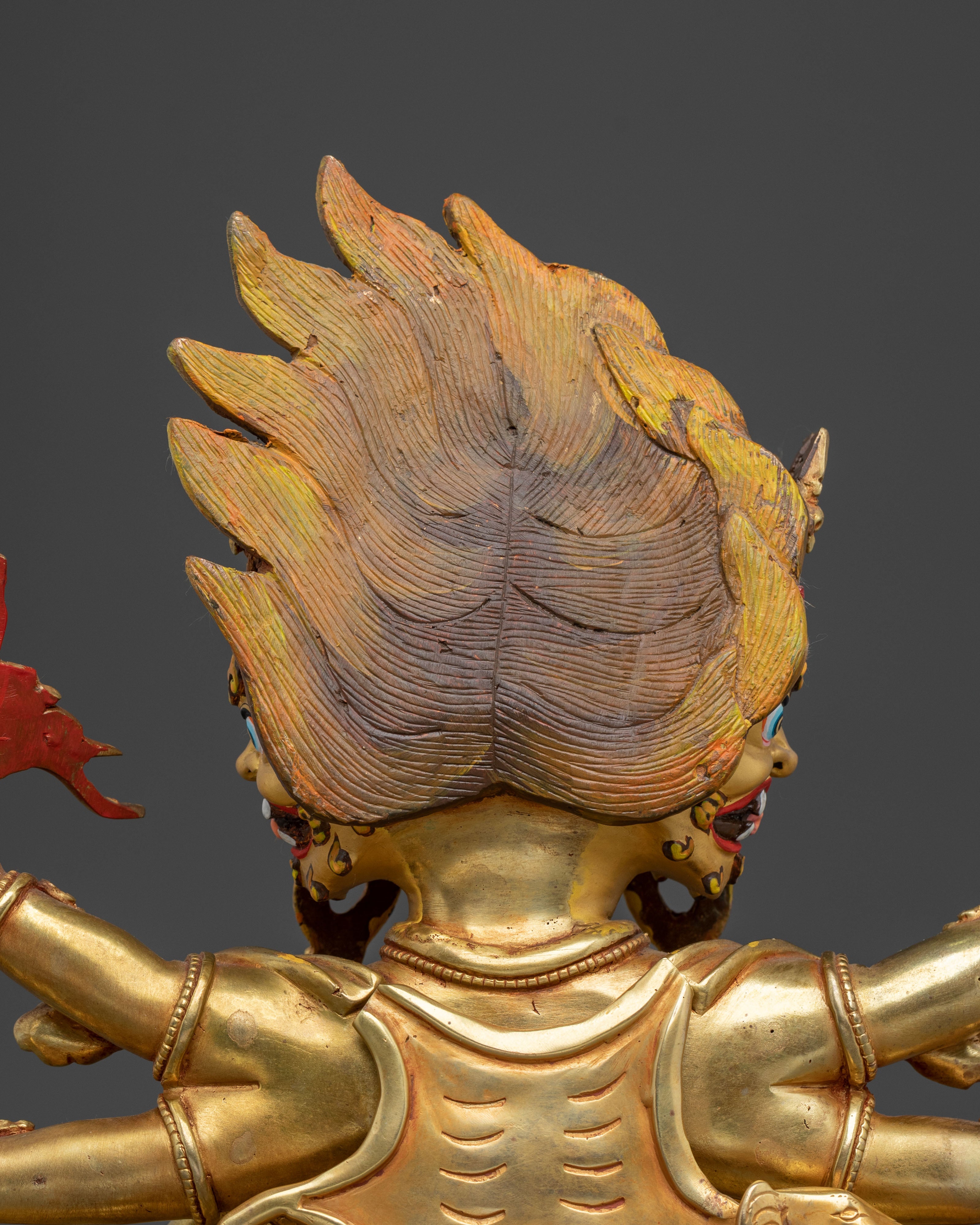 Hayagriva Sculpture: Fierce Protector in 24K Gold