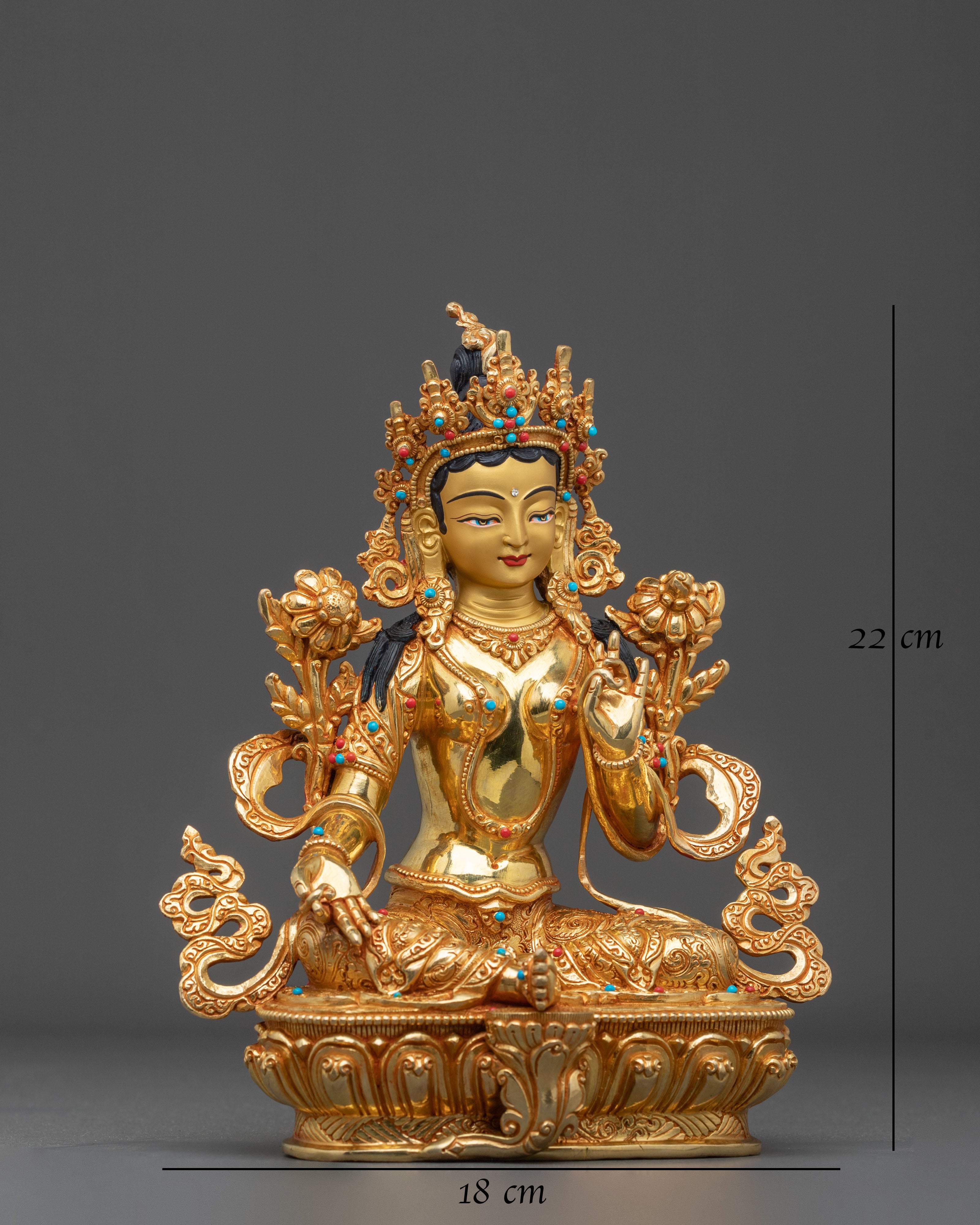 Green Tara Sculpture | Tibetan Buddhism Goddess