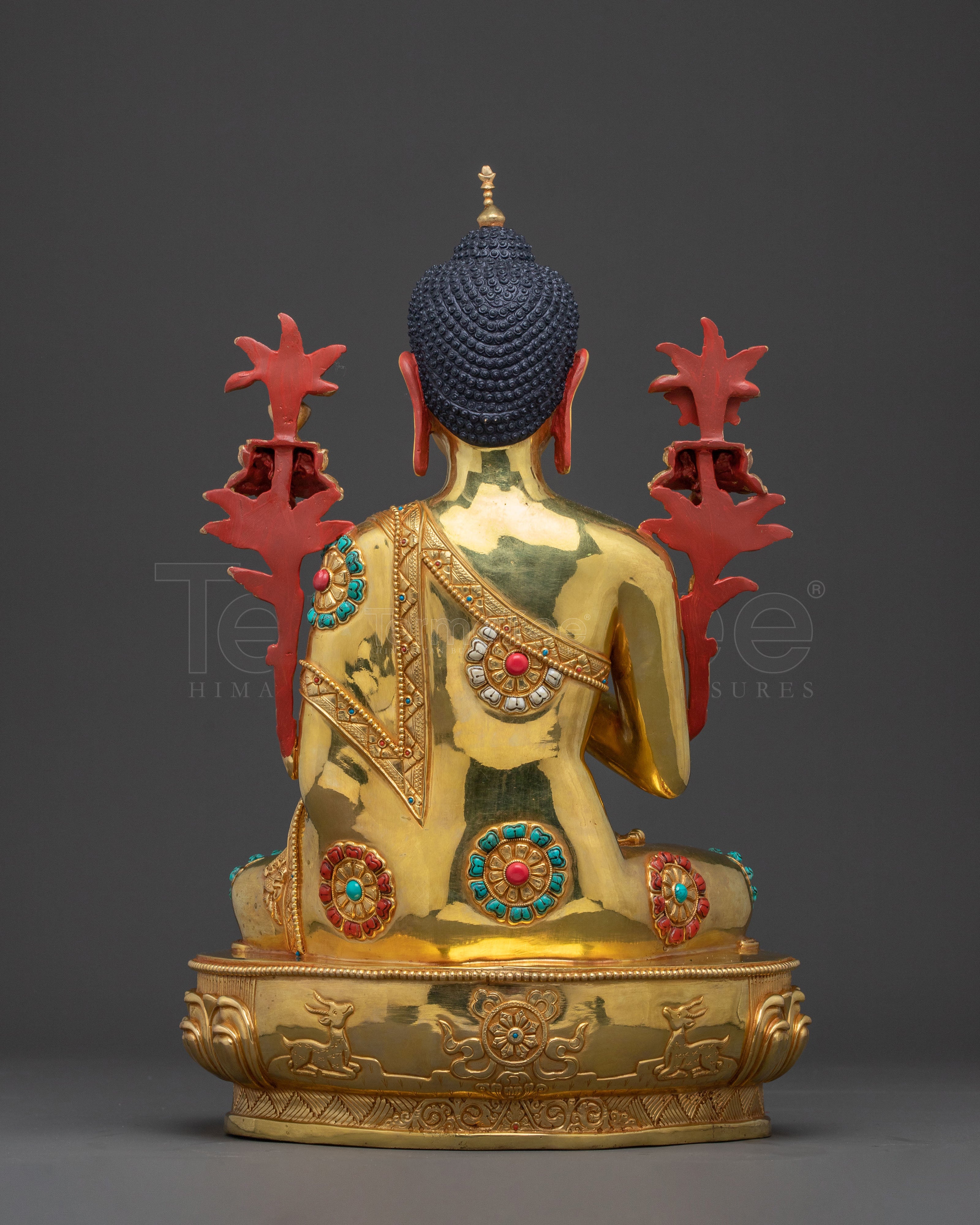 Maitreya Buddha Blessing Statue - 24K Gold Gilded