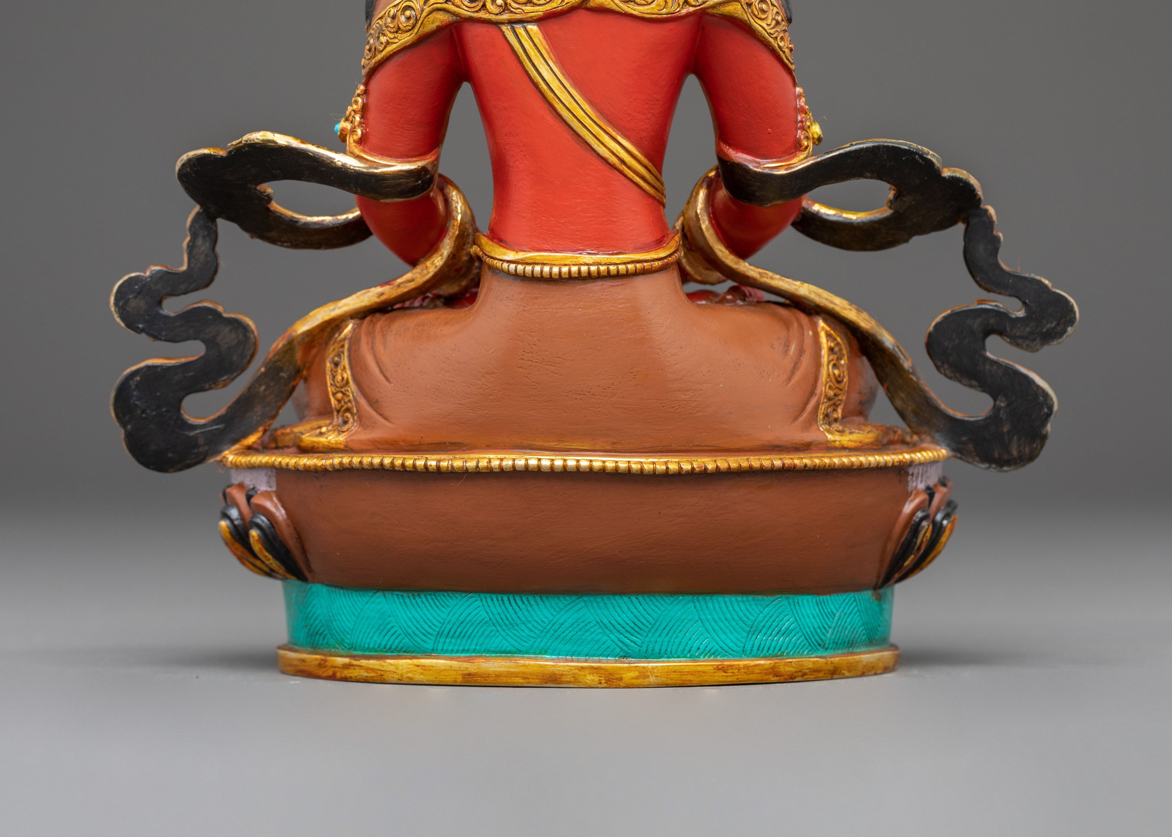 Red Statue of Amitayus | Gold Gilded Copper