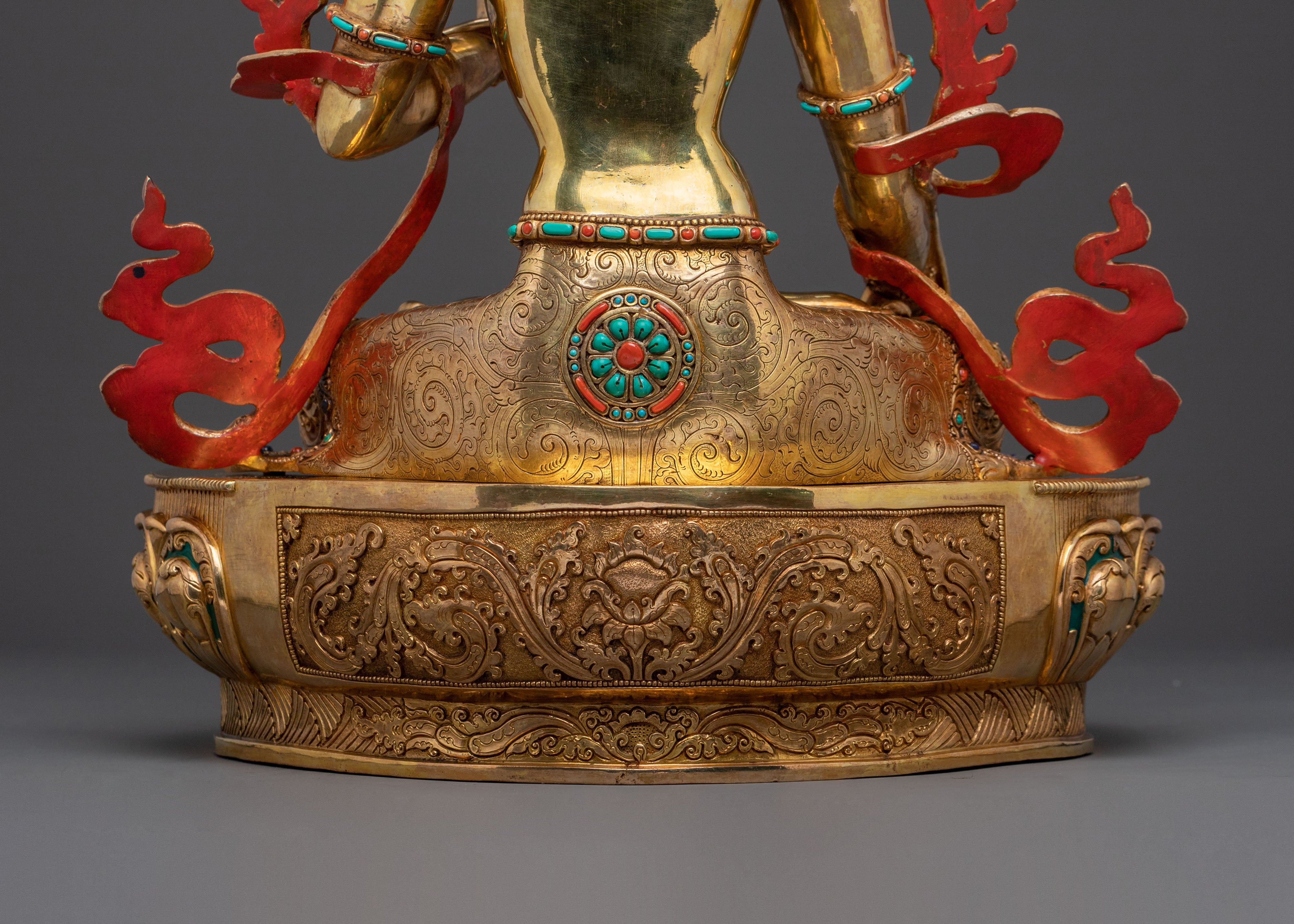 White Tara Blessing Statue | 24K Gold Gilded Figure