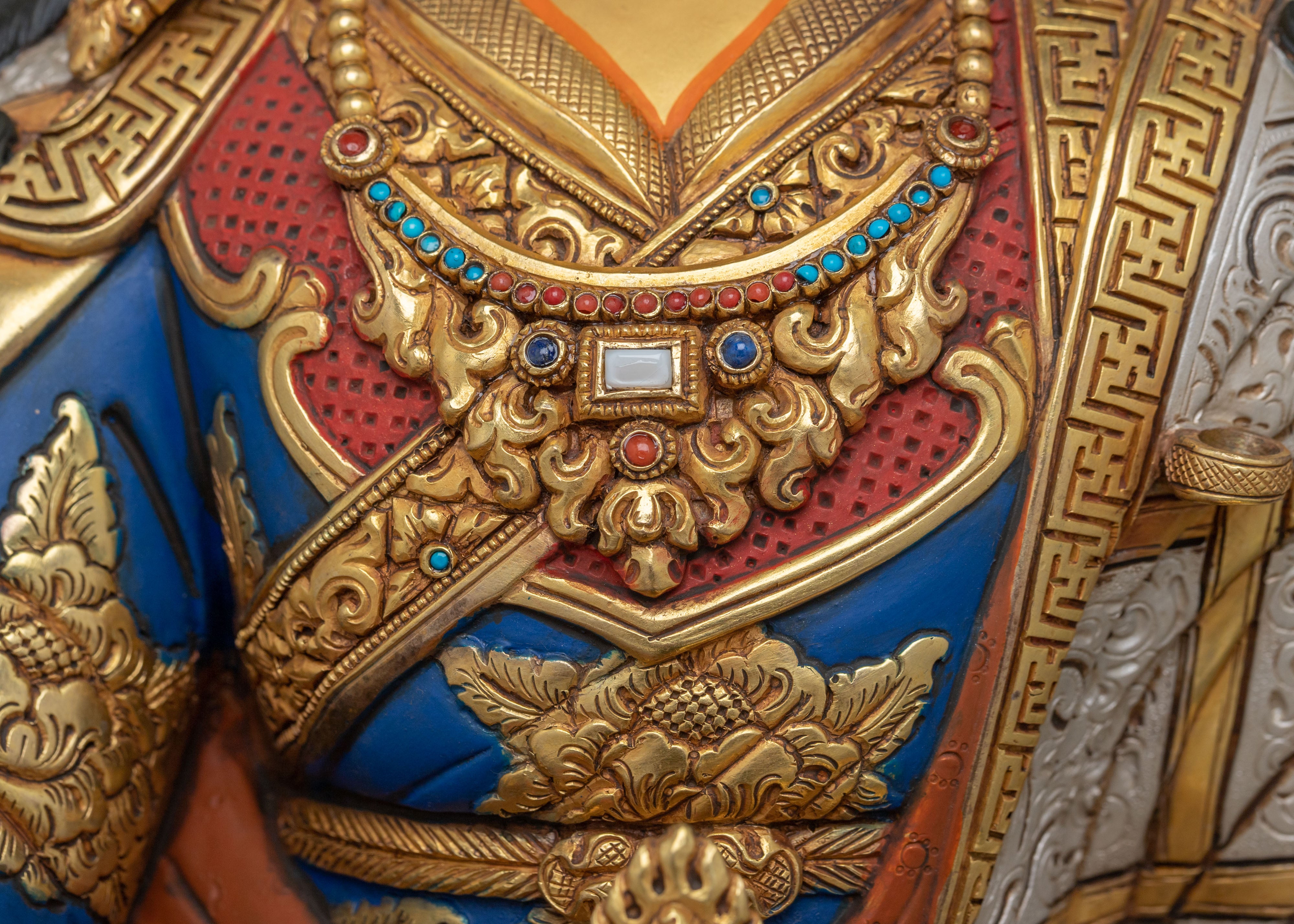 Divine Guru Rinpoche: 24K Gold Gilded Statue