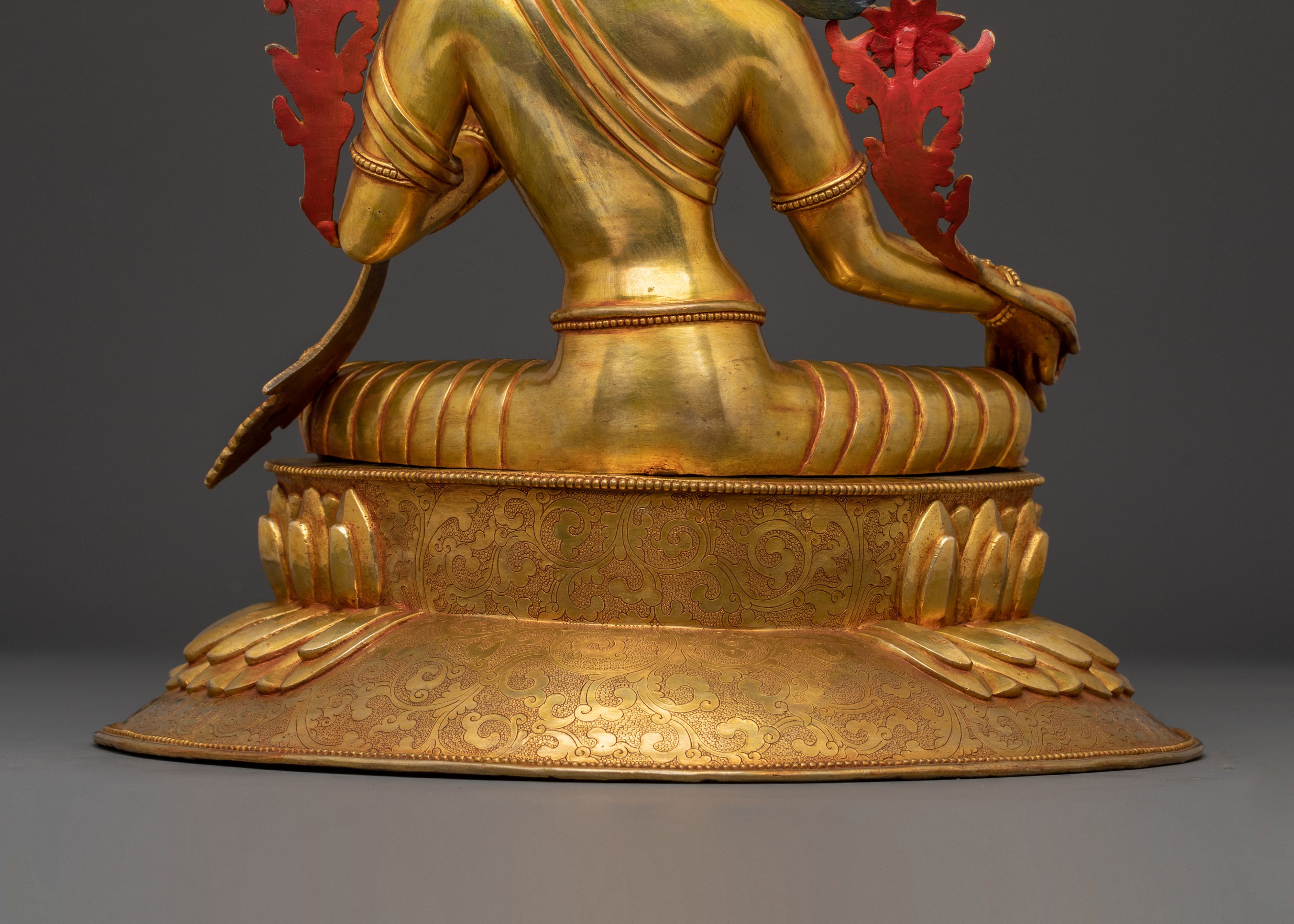 Victorious Green Tara Statue | 24k Gold Gilded Statue
