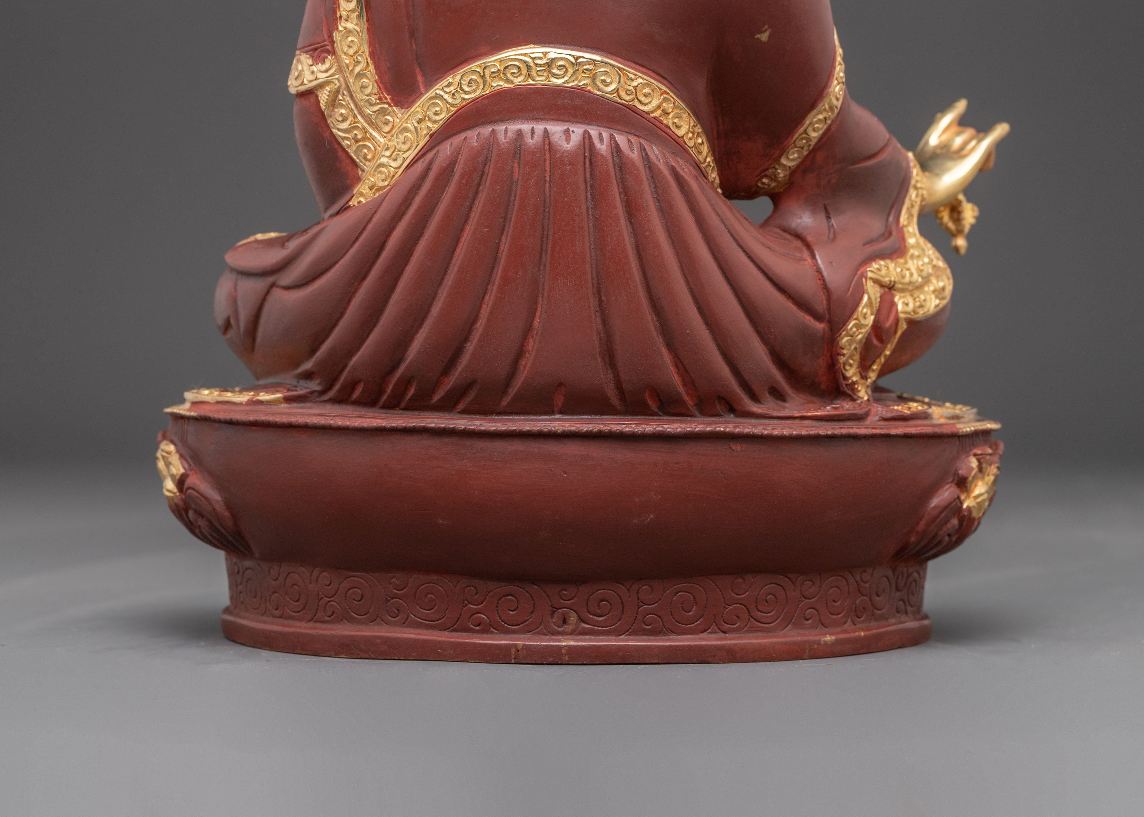 Nepalese Handcrafted Guru Rinpoche Copper Statue