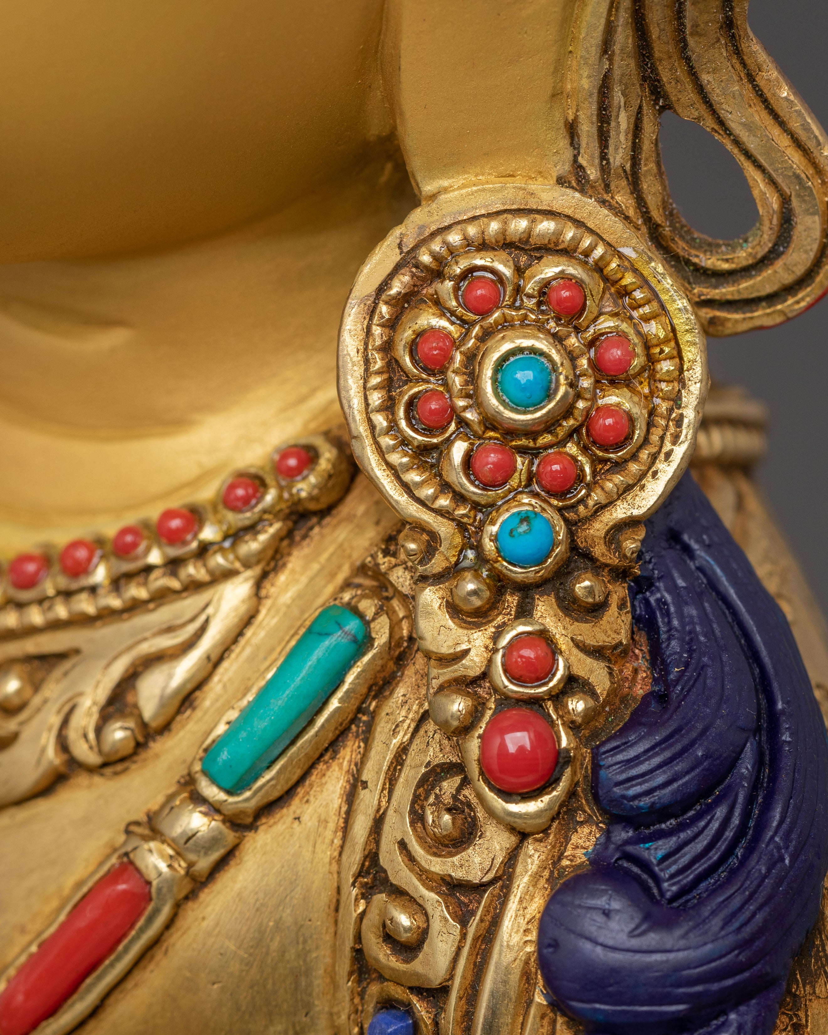 Handcrafted Copper Sculpture of Bodhisattva Manjushri