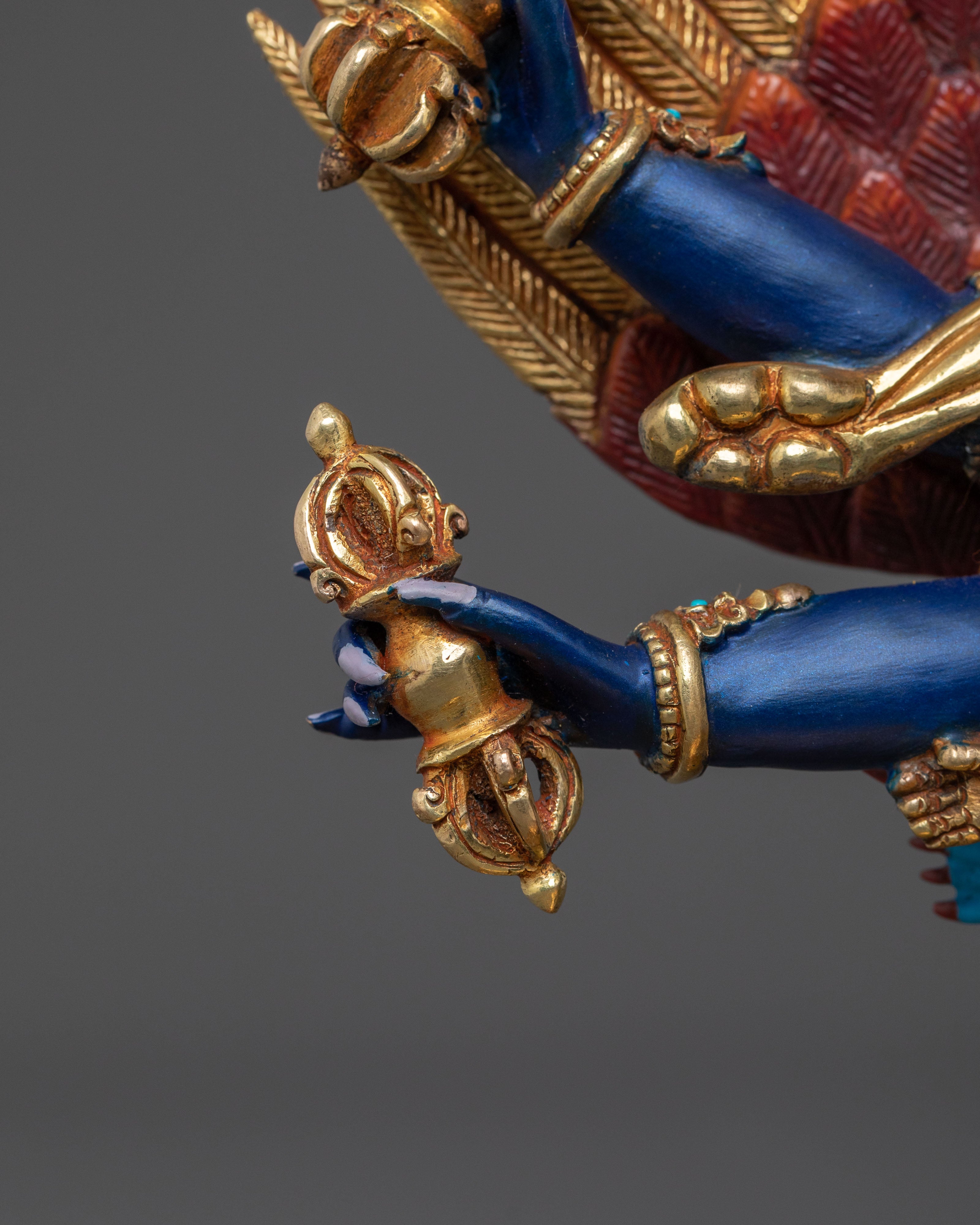 Vajrakilaya Wrathful Deity Sculpture | Buddhist Altar Decor