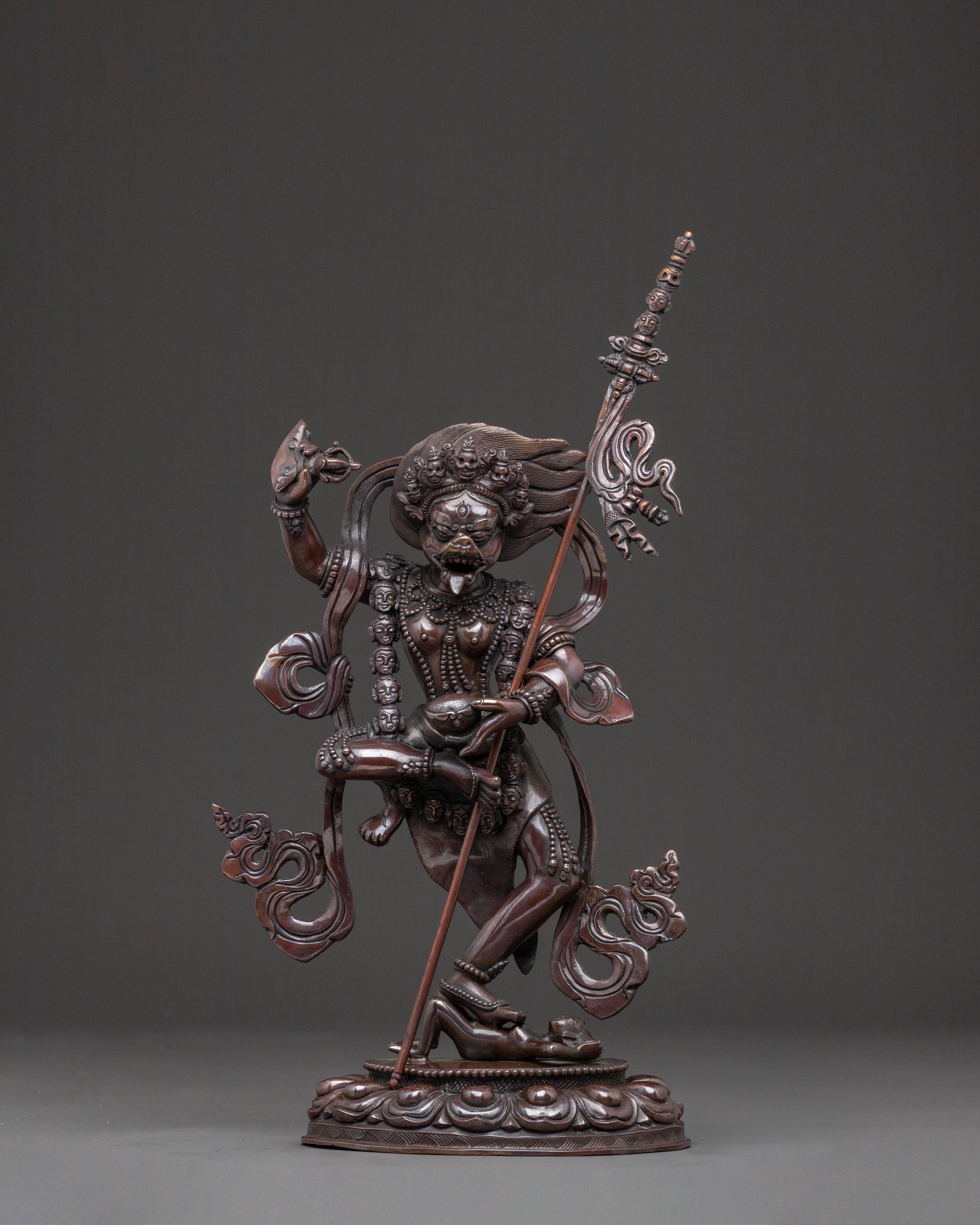Shima Mukha Copper Statue | Lion Faced Dakini