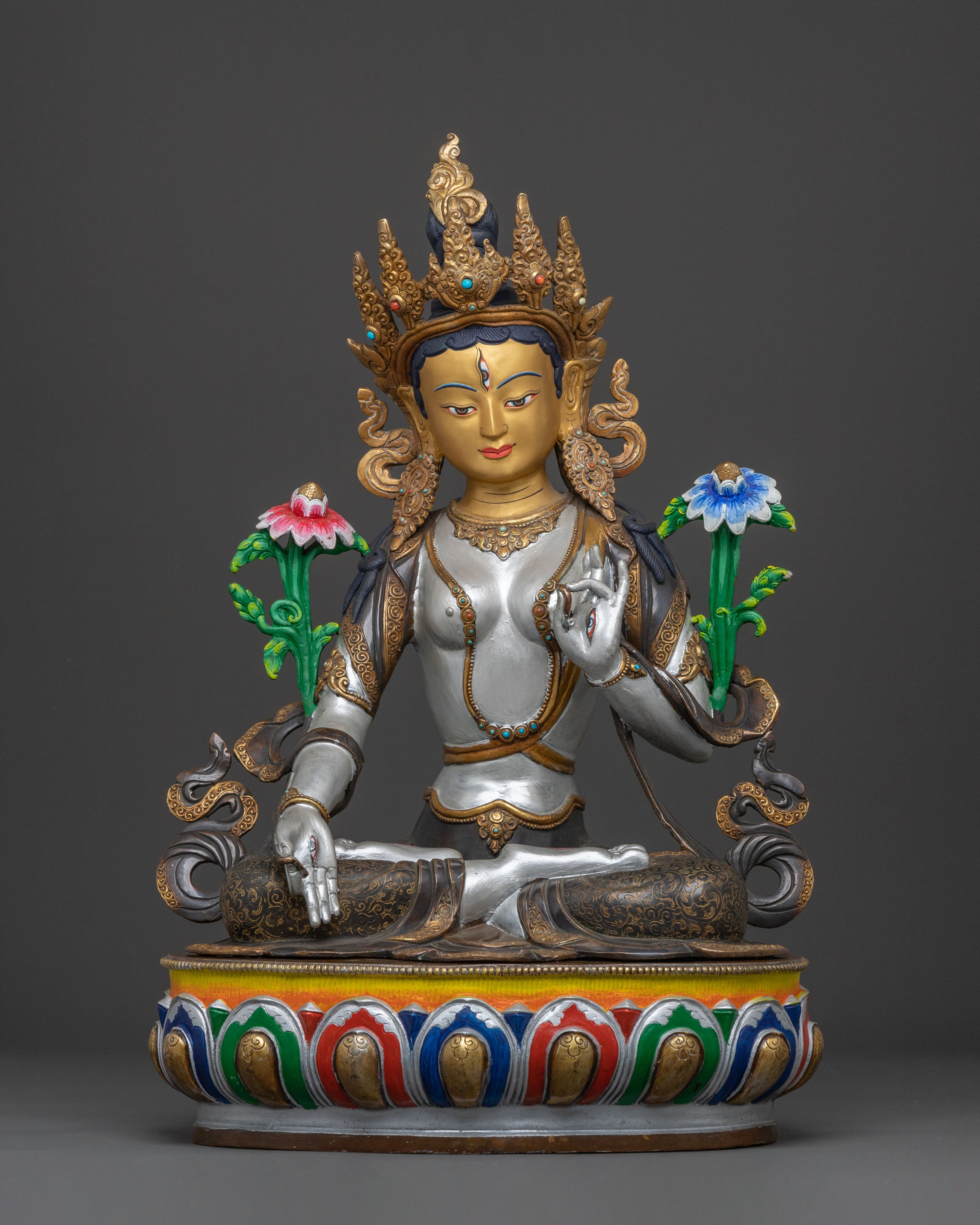 Statue of Seven Eyed White Tara Protector: Goddess of Healing