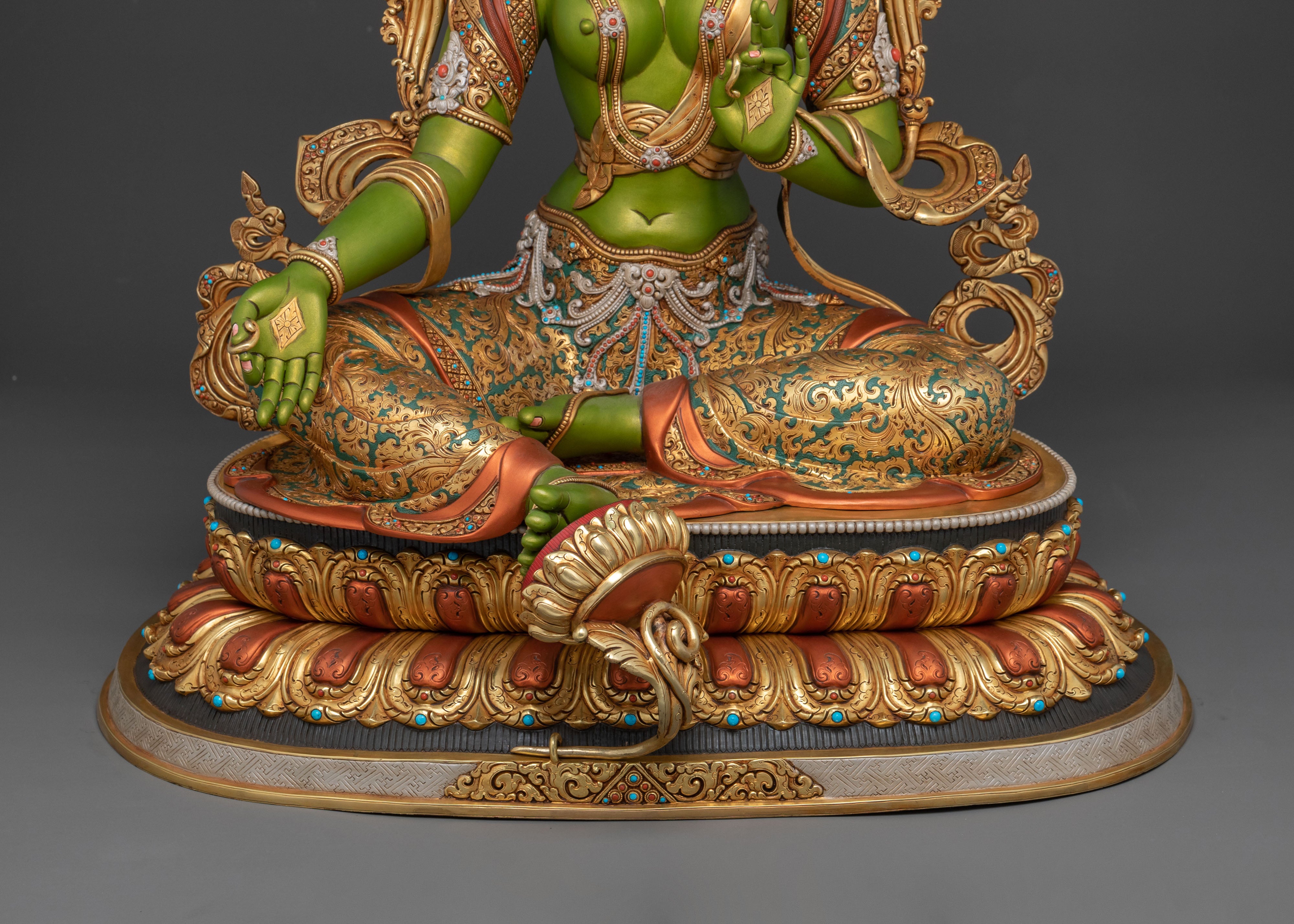 Syamatara: 24K Gold Gilded Traditional Statue