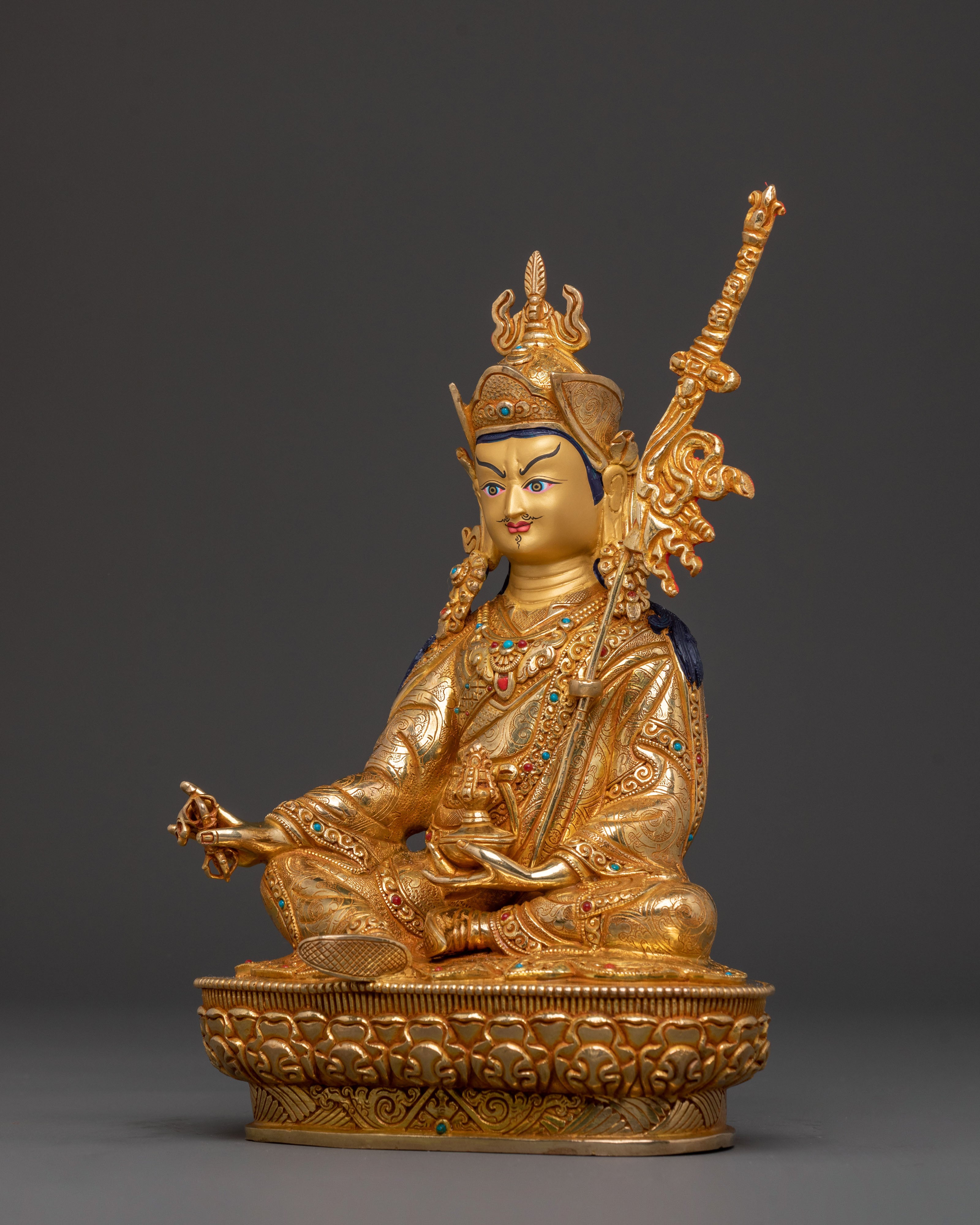 Guru Rinpoche: 24K Gold Gilded Spiritual Figure