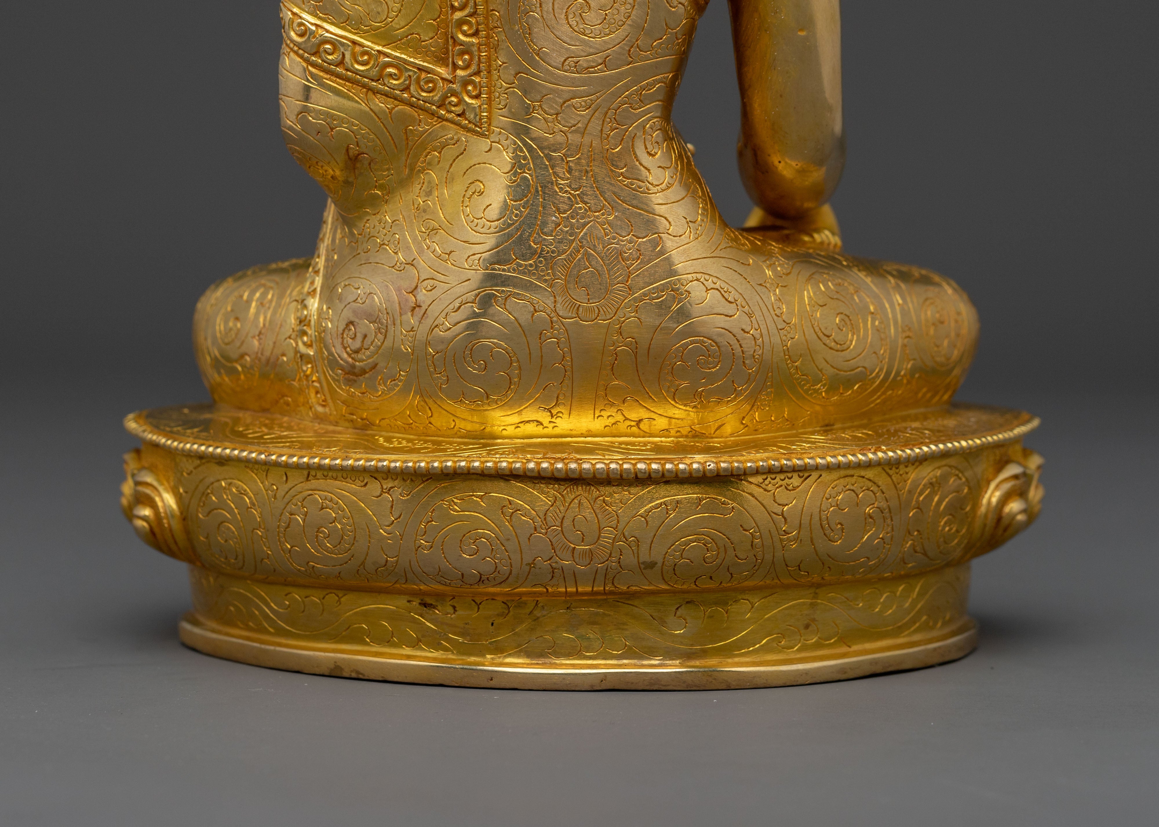 Handcrafted Shakyamuni Buddha Statue | 24K Gold Gilded