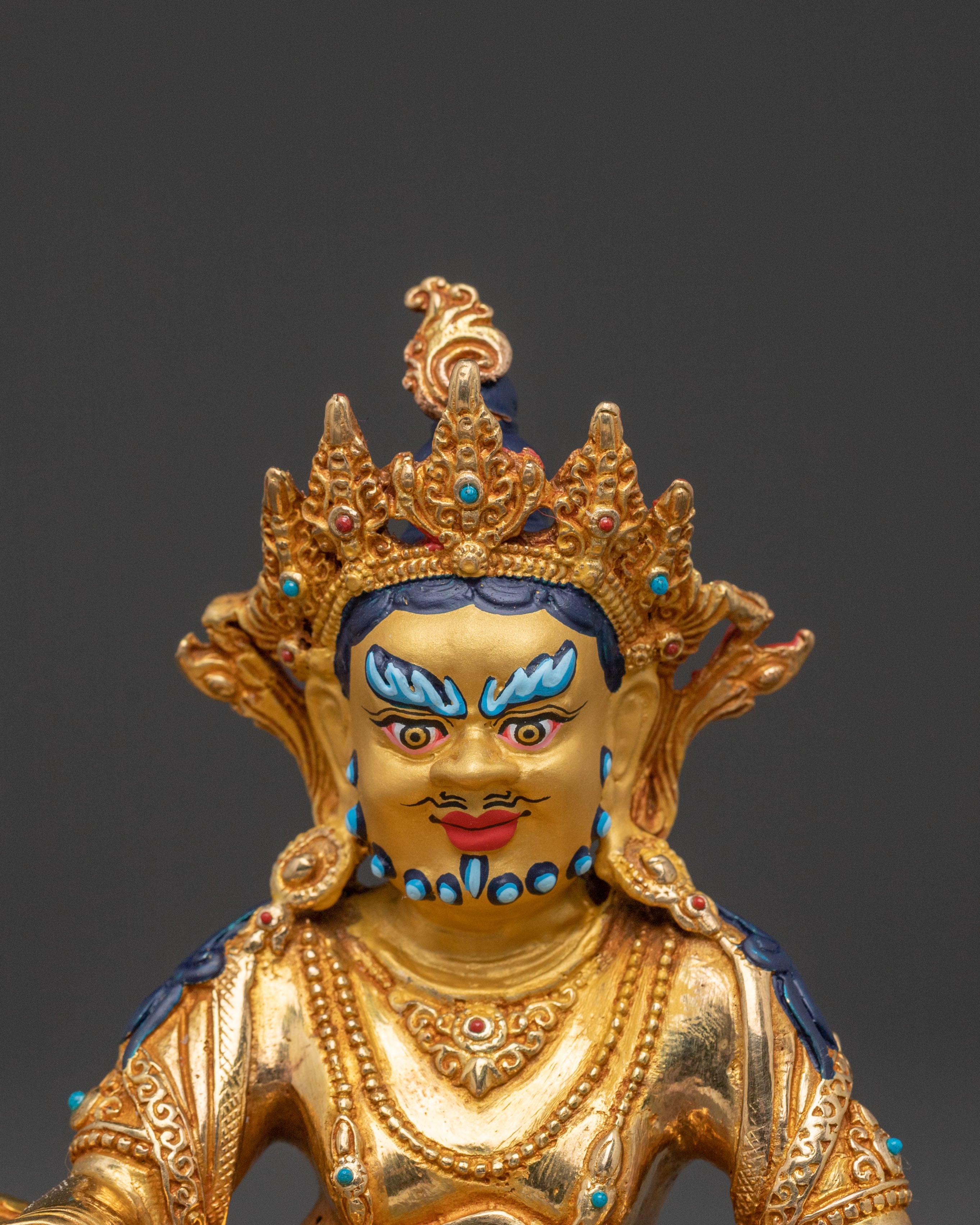 Dzambhala 24K Gold Gilded Statue with Copper Body