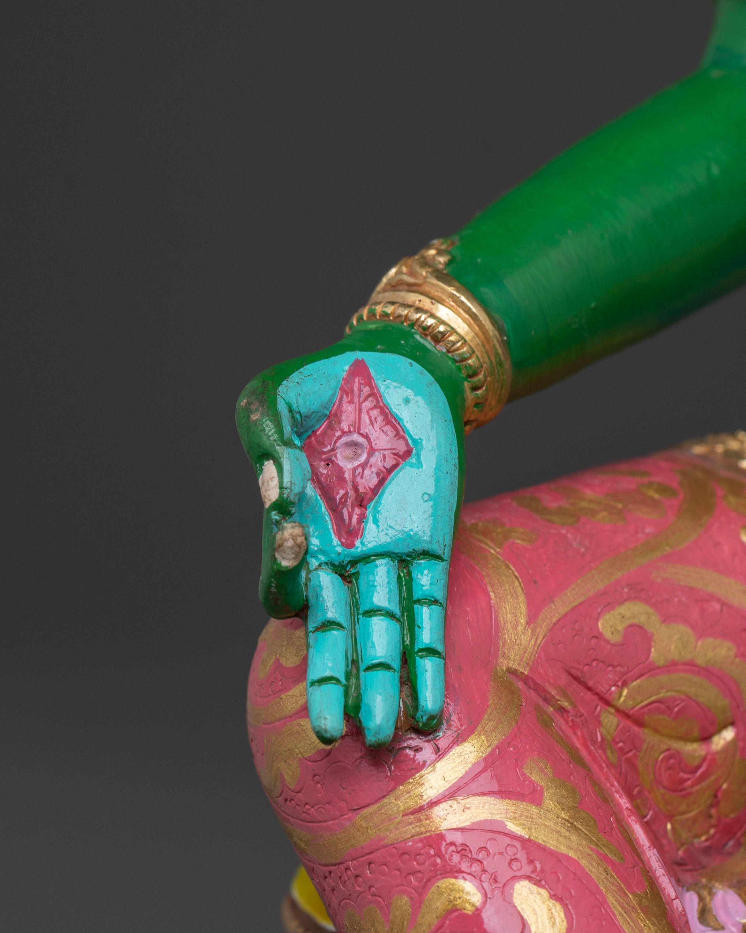 Hand Carved Green Tara Sculpture | Goddess of Compassion & Protection