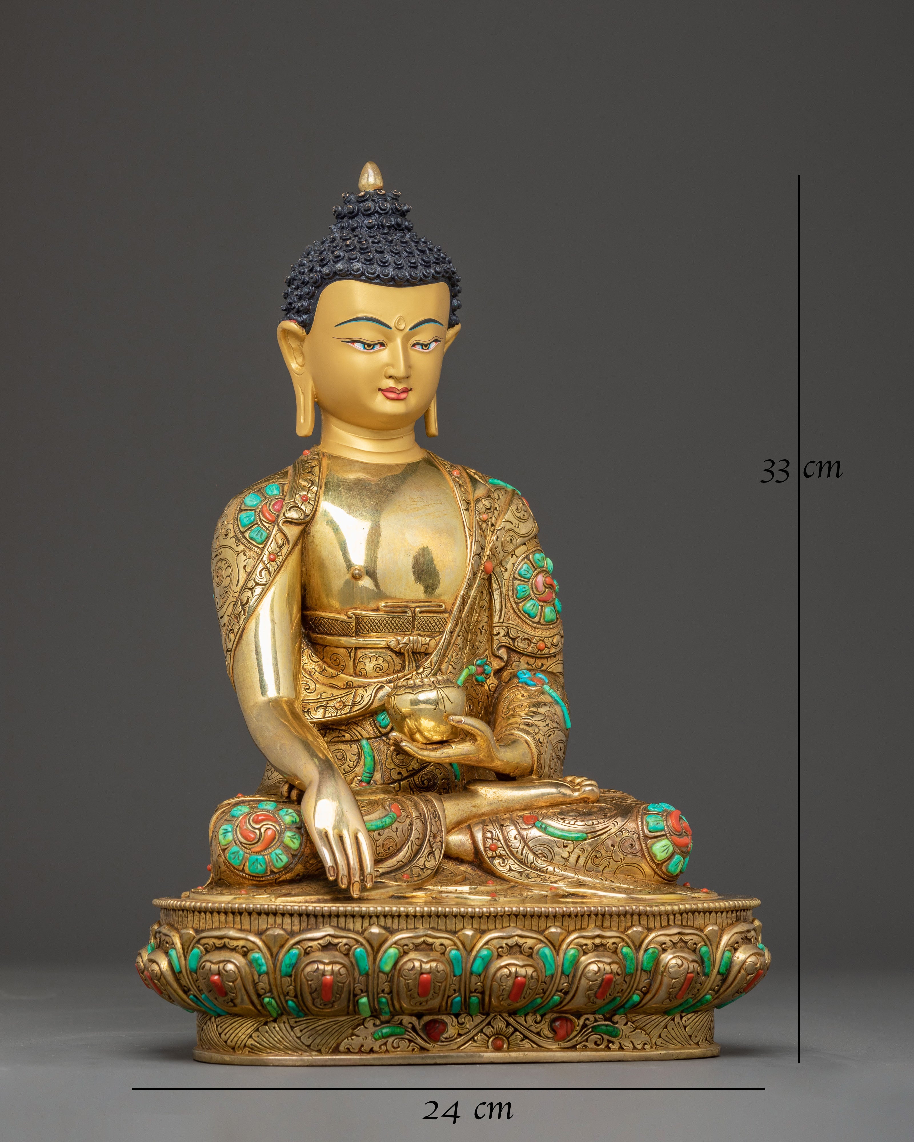 Handcrafted Golden Statue of Shakyamuni Buddha