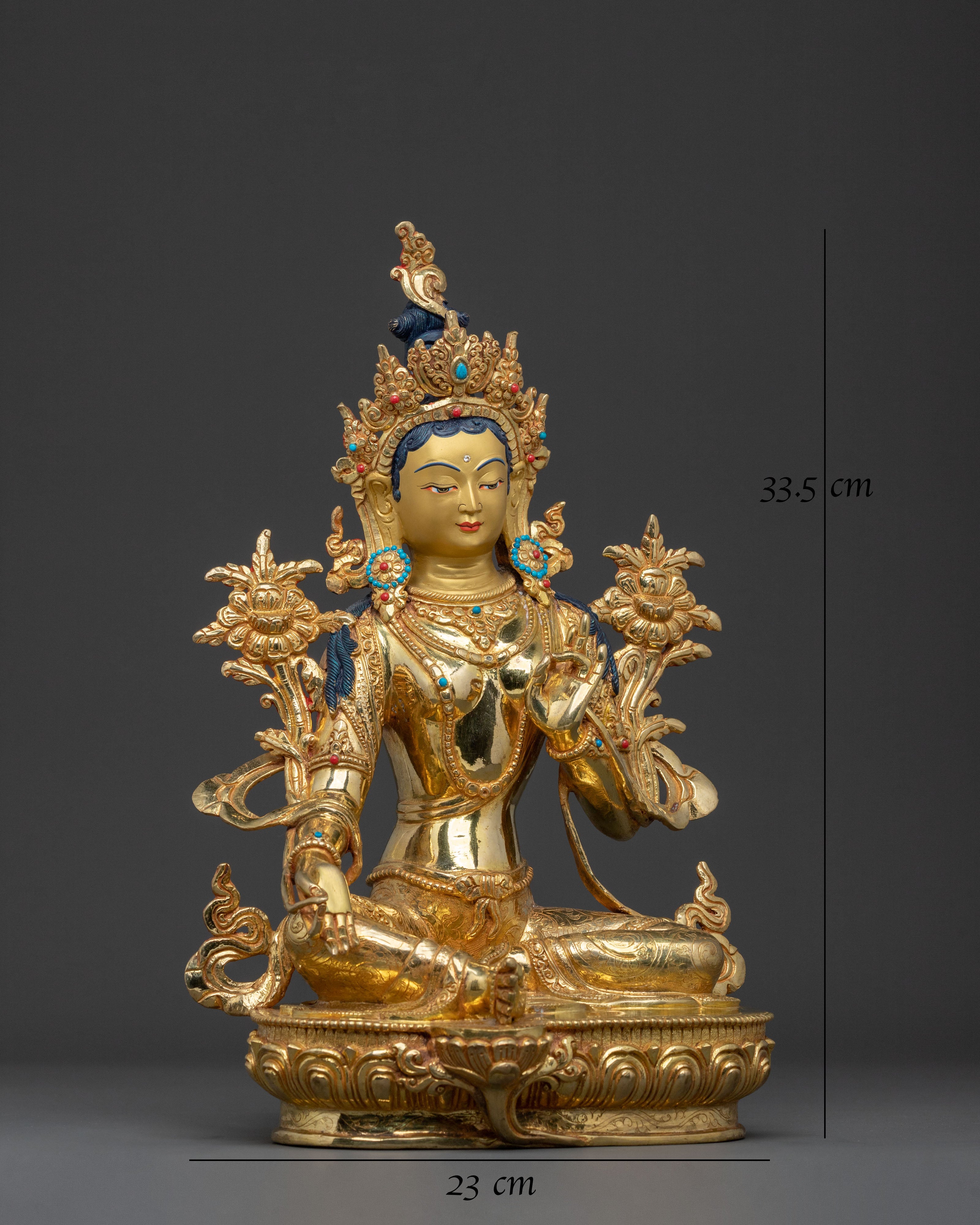 Green Tara Sacred Statue of Swift Protection | Divine Compassion Deity