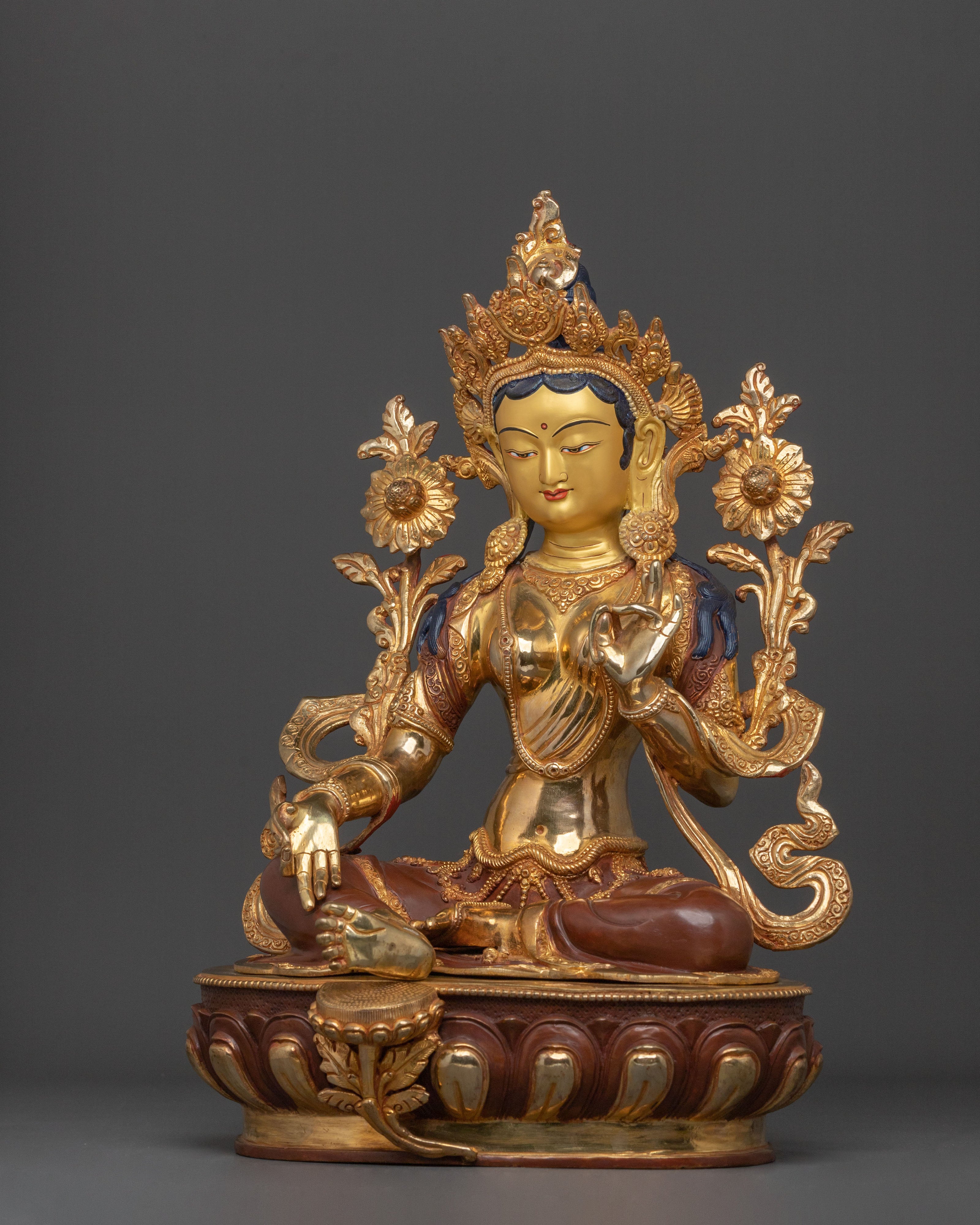 Green Tara Sacred Shrine Figure | Goddess of Compassion and Swift Protection