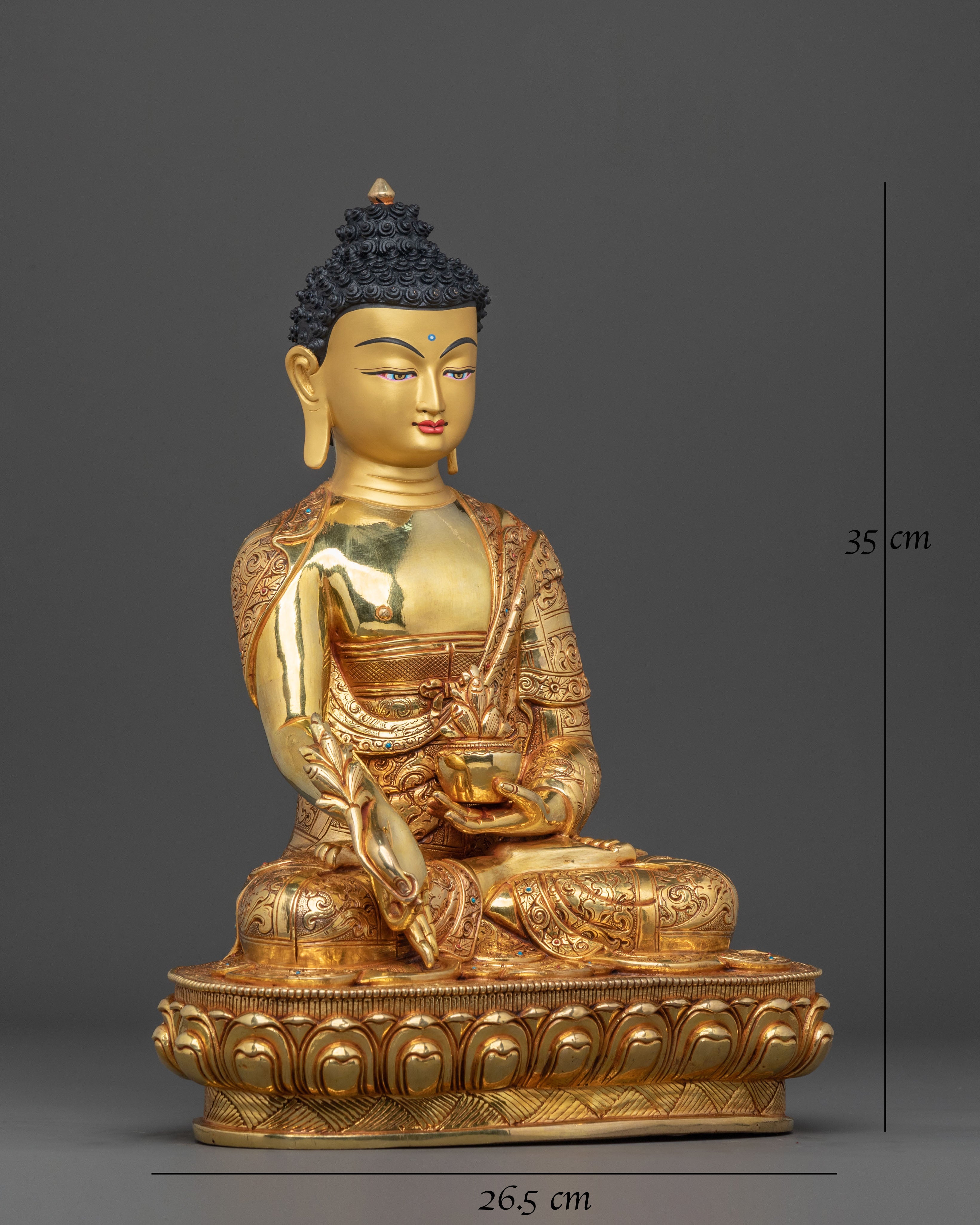 Medicine Buddha Statue | 24K Gold Gilded Healing Figure