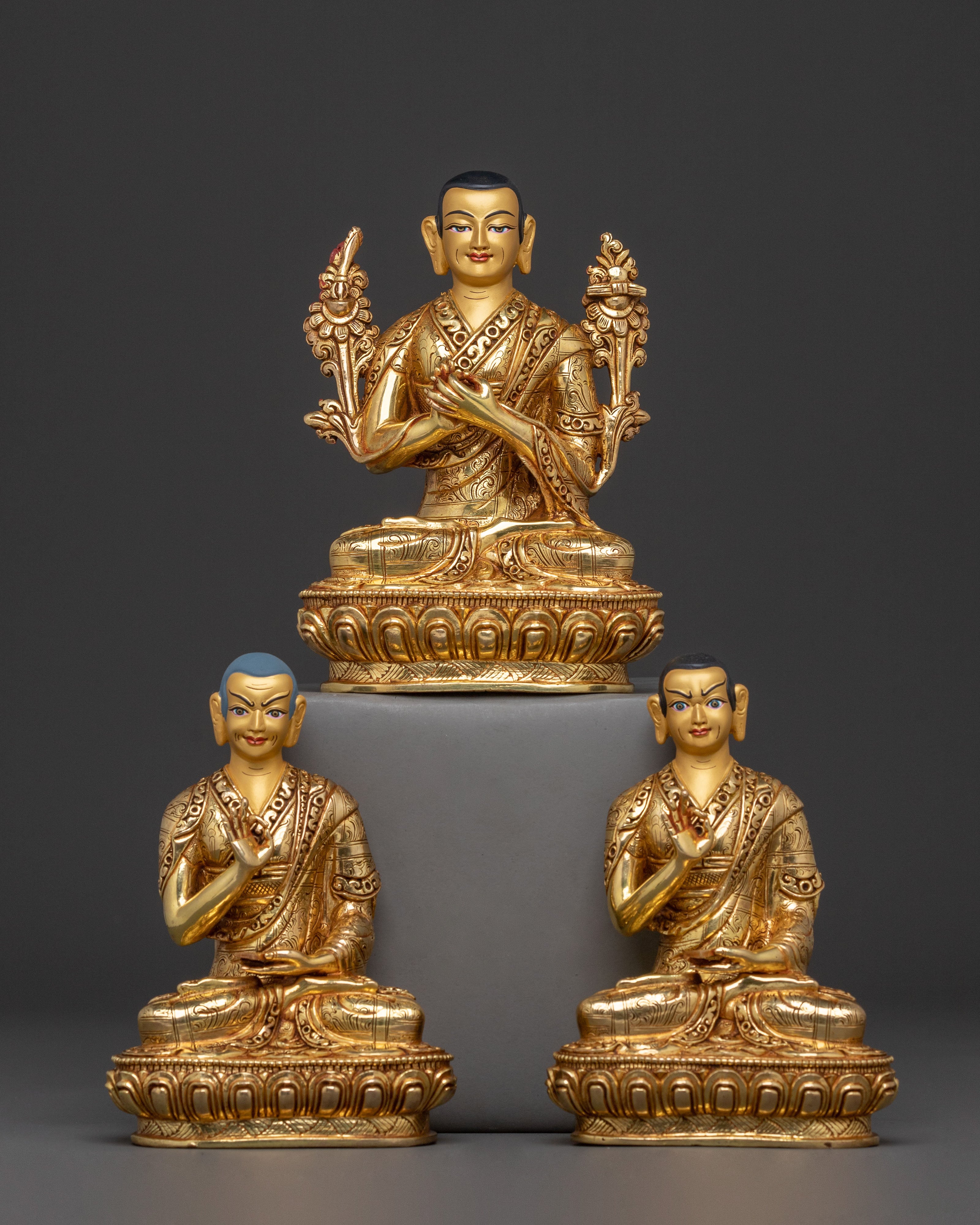 Sacred Tsongkhapa Statue with Disciples | Symbol of Wisdom