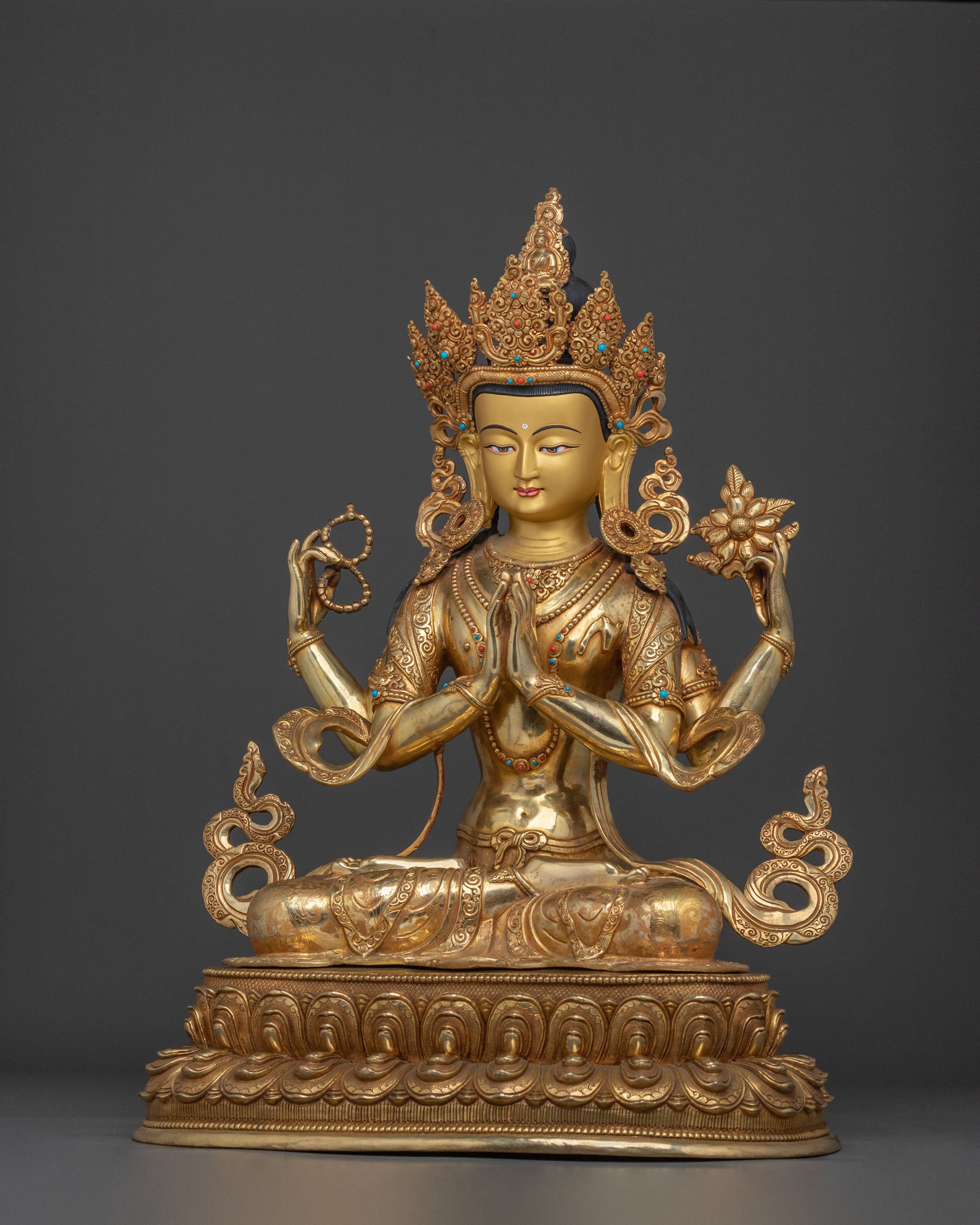 Tibetan Avalokiteshvara Spiritual Sculpture | Bodhisattva of Compassion