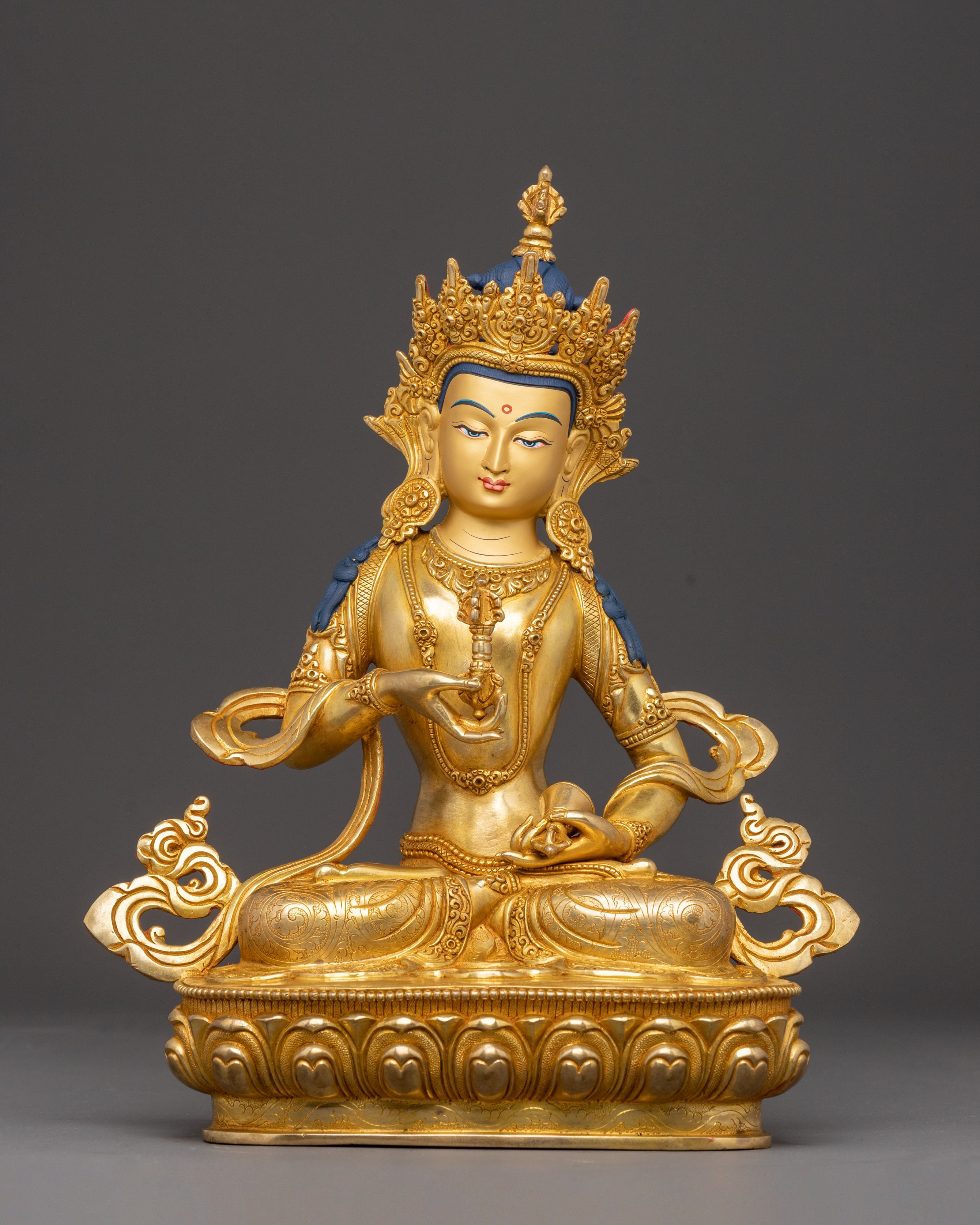 Sacred Golden Vajrasattva Handmade Statue | Tantric Purification Deity
