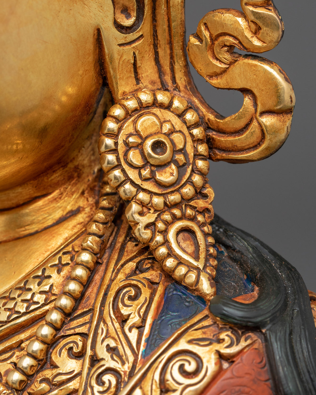 Guru Rinpoche Sacred Figurine | Copper Sculpture
