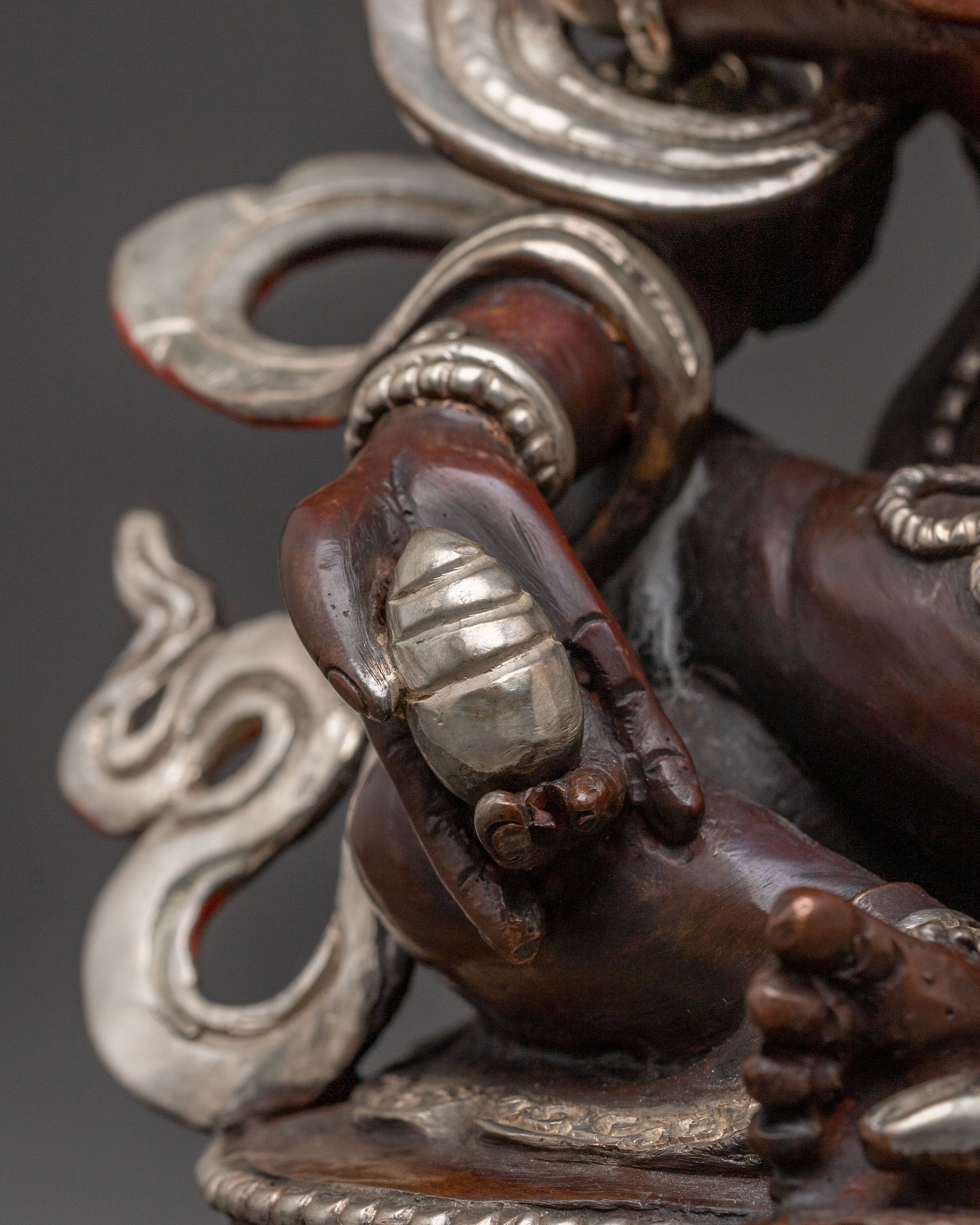 Green Dzambhala Statue: Oxidized Copper Abundance