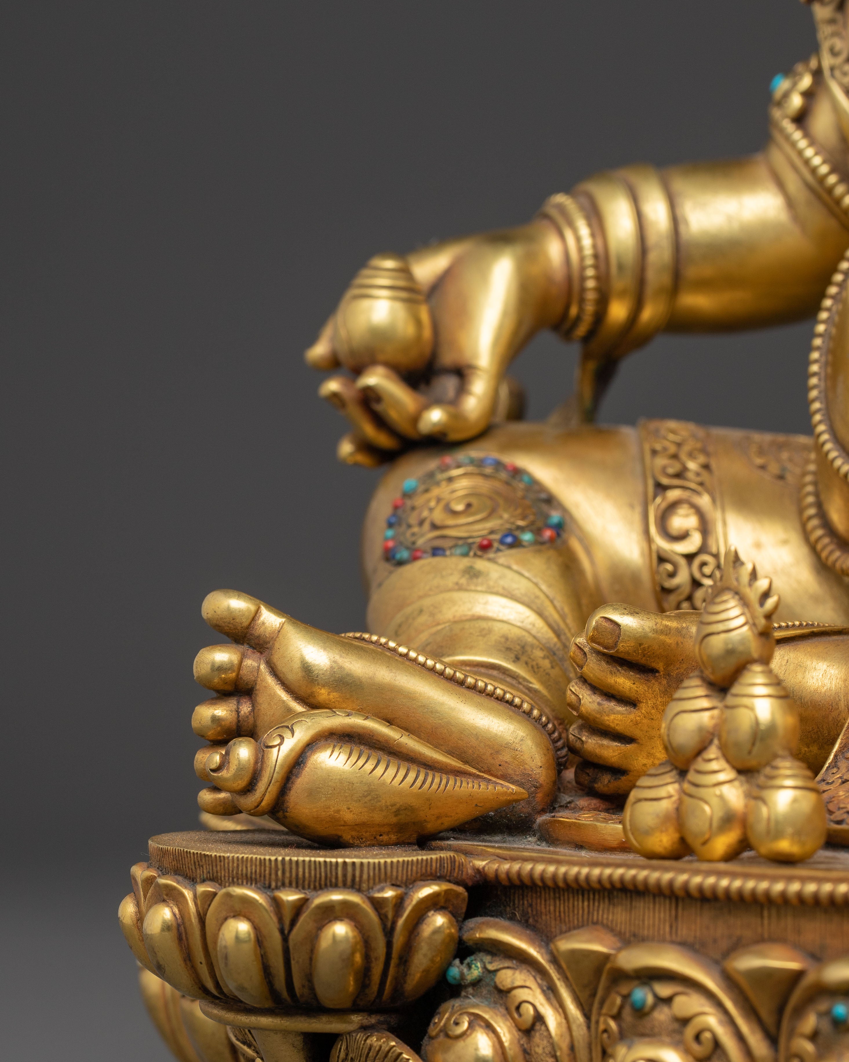 Handmade Figurine of Wealth Icon Dzambhala | Abundance Deity