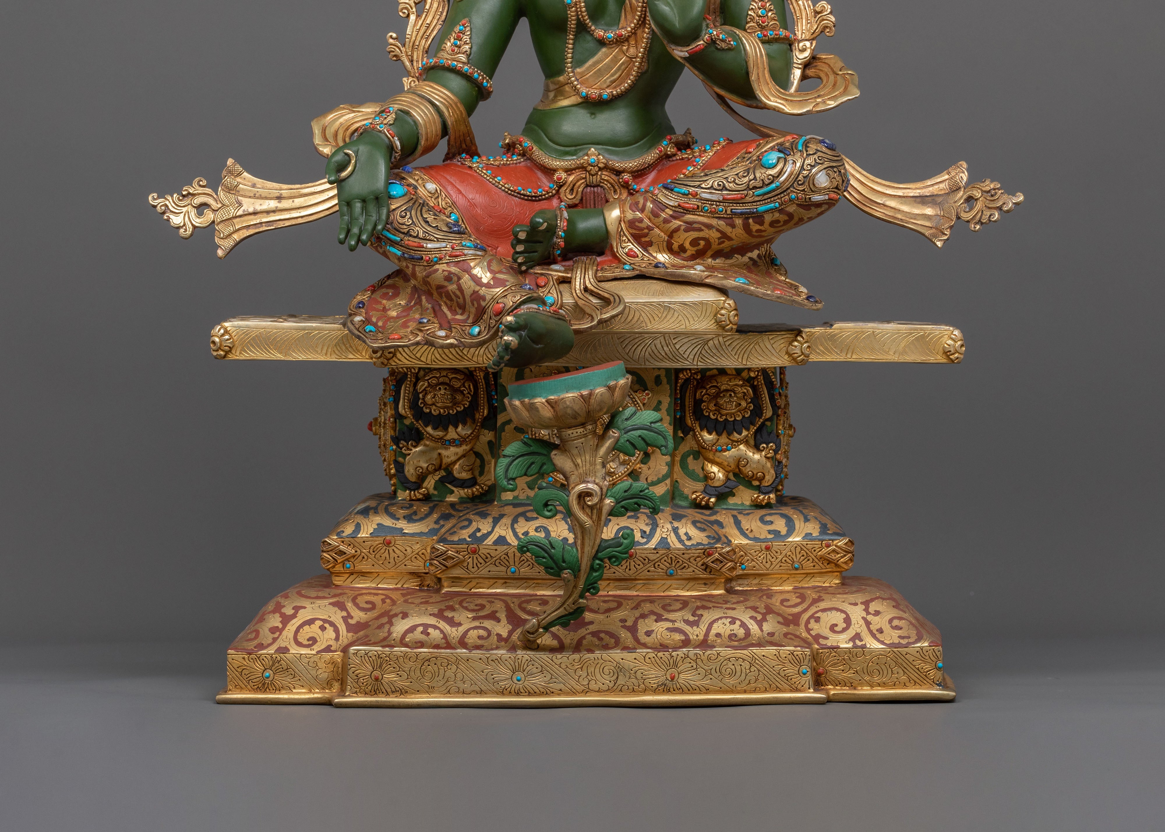 Handmade Green Tara Spiritual Statue | Home Decor