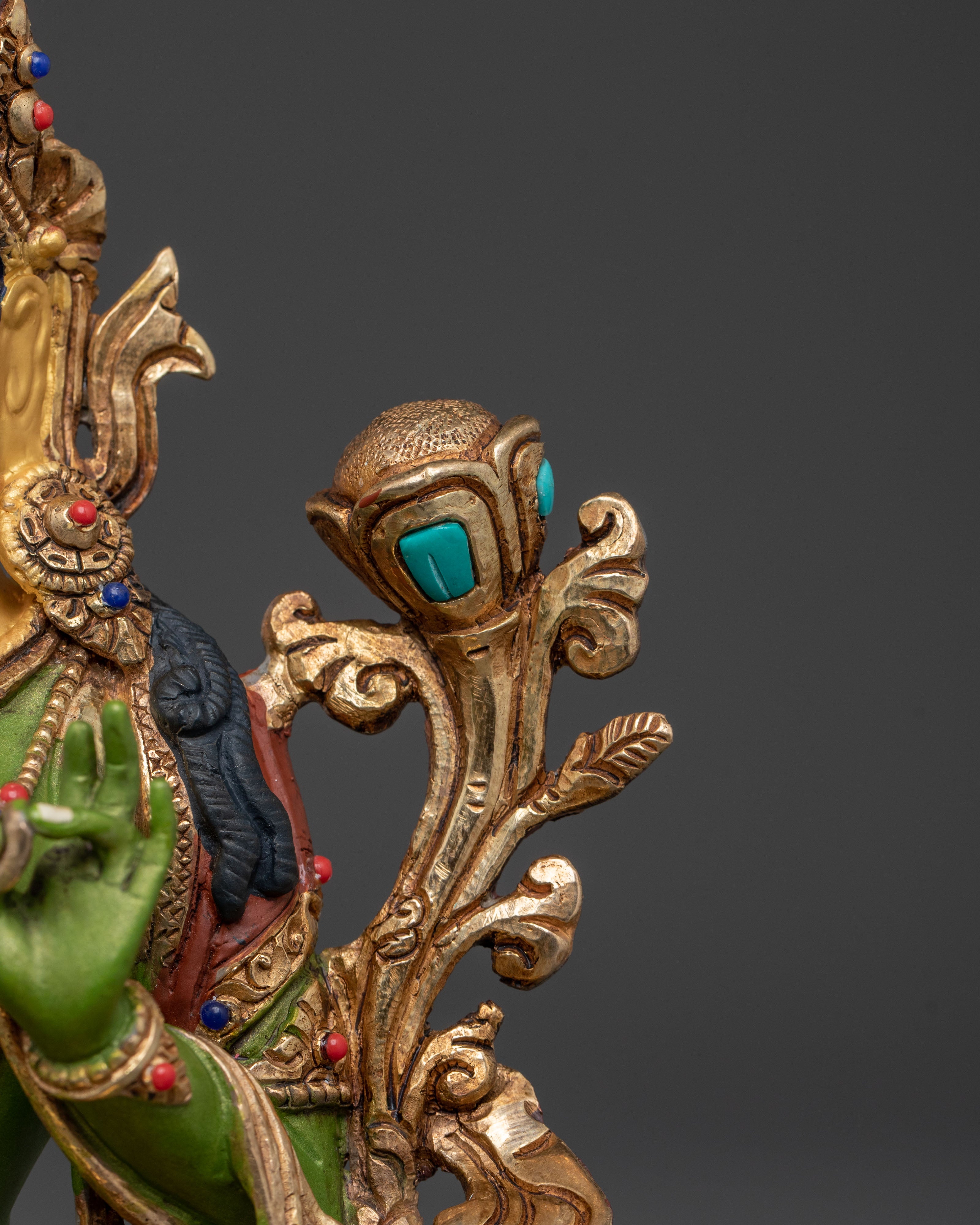 Green Tara Statue: Himalayan Buddhist Guardian
