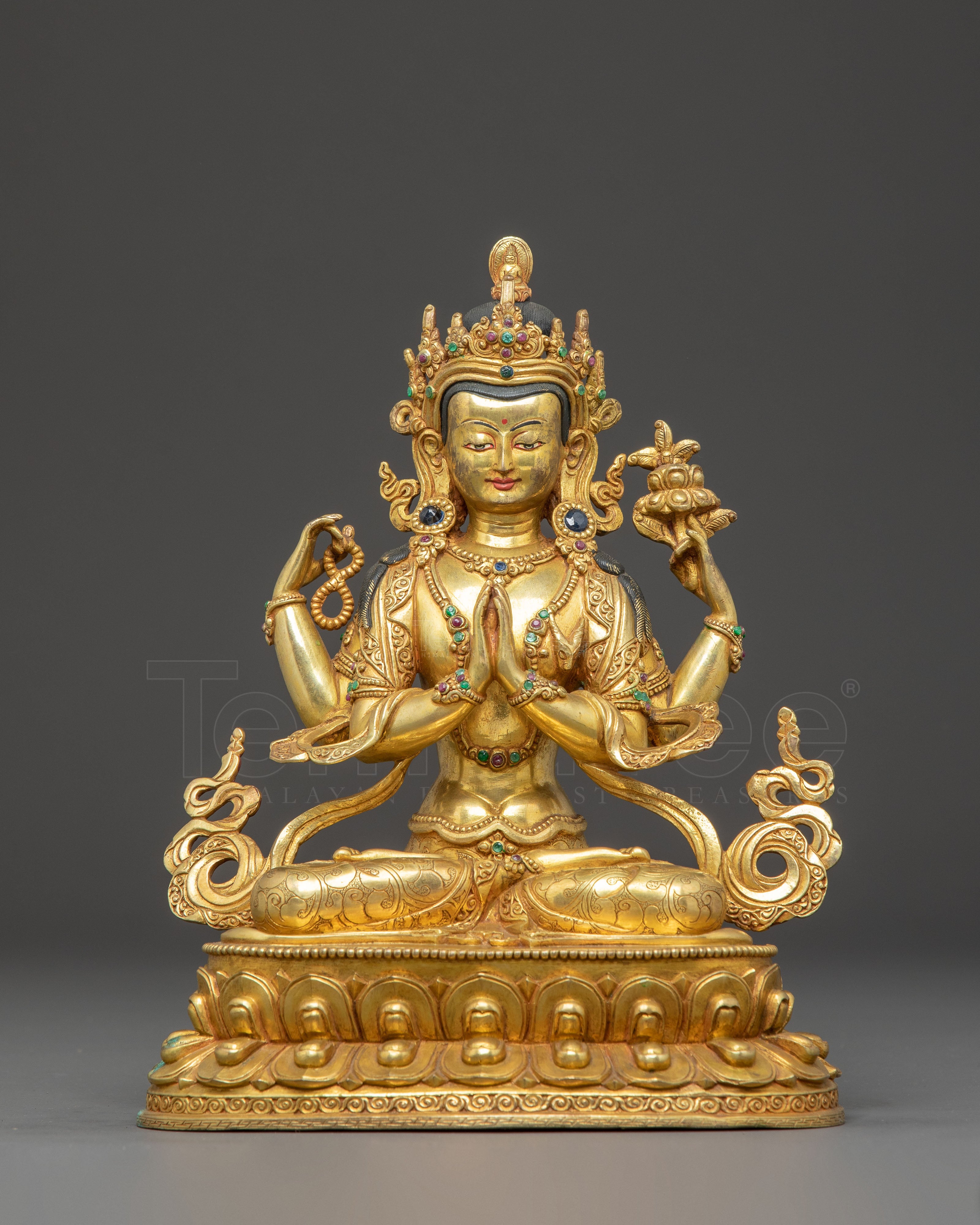 Handmade Chenrezig Copper Body Statue