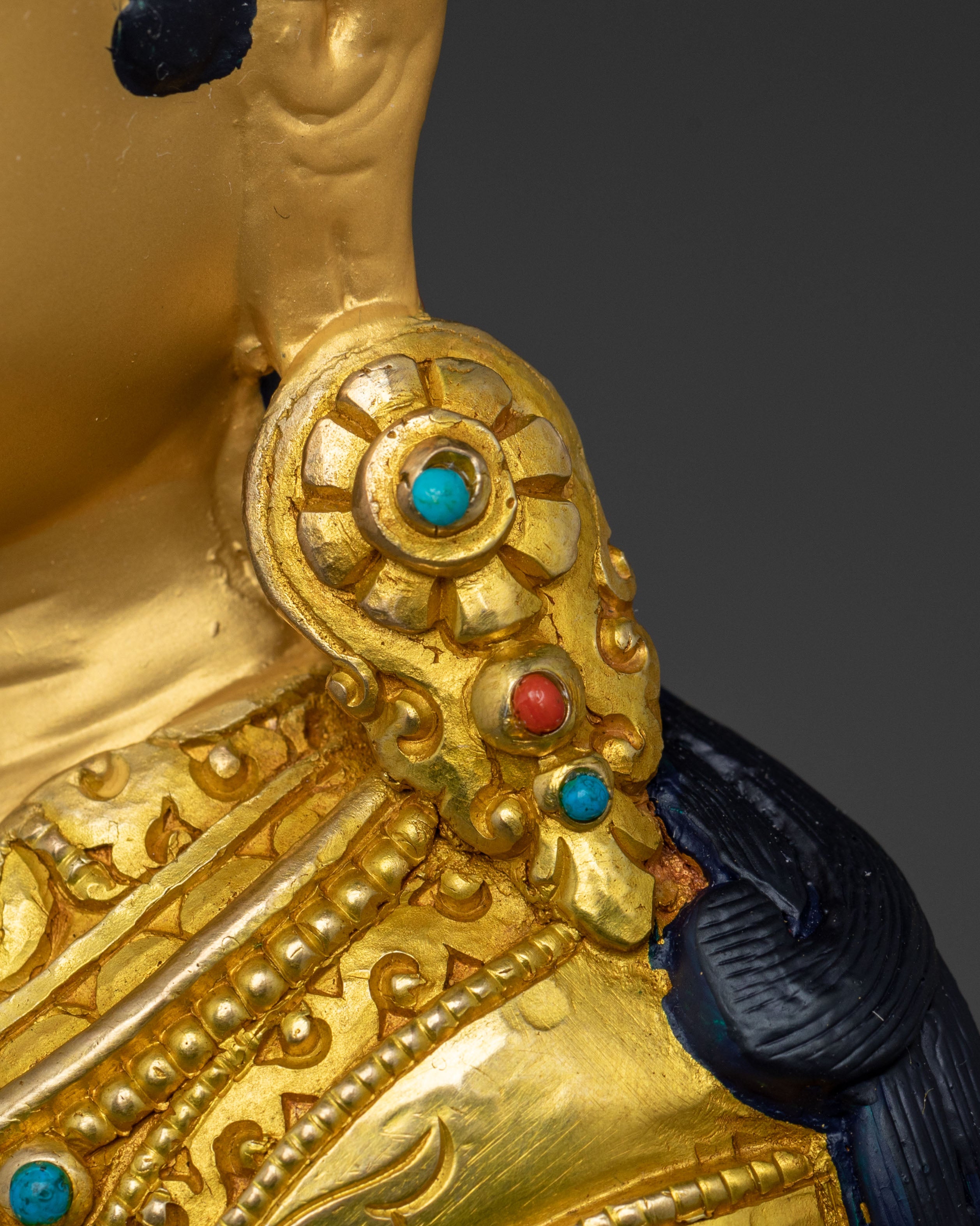 The Second Buddha Padmasambhava Sculpture in Gilded Gold