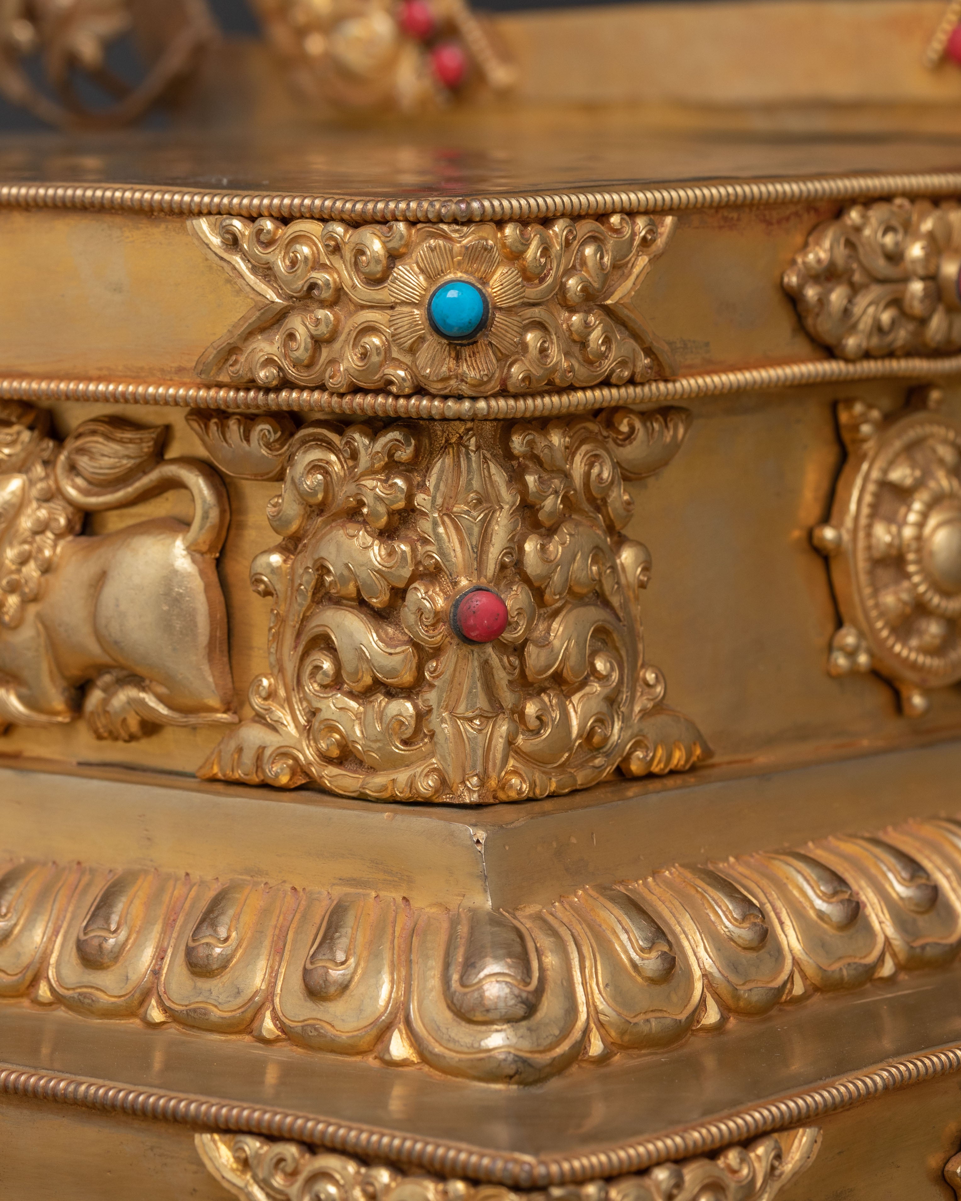 Throne, 24K Gold Gilded Altar Base | Sacred Altar Seat for Statues