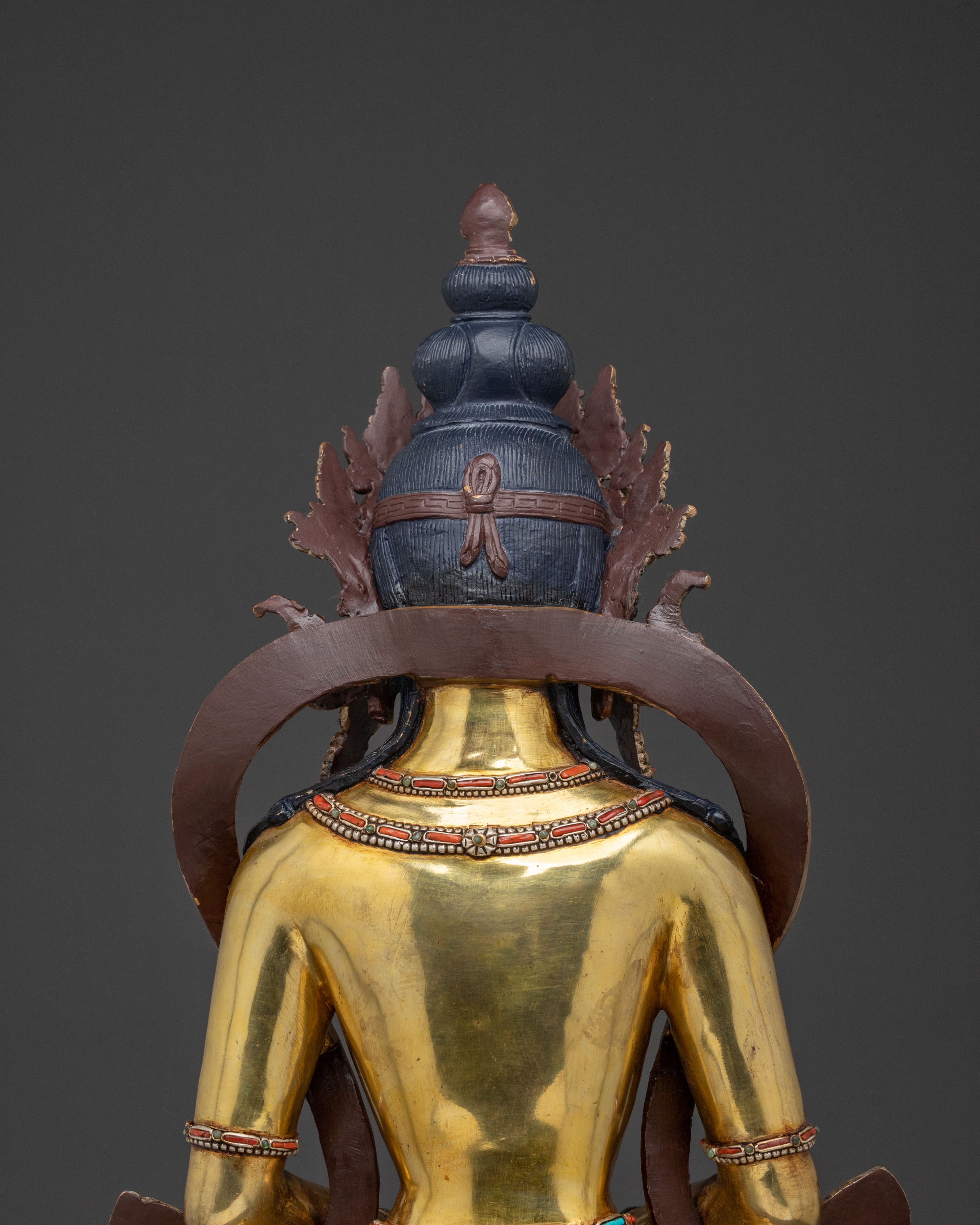 Amitayus 24k Gold Gilded Statue | Altar Home Decor