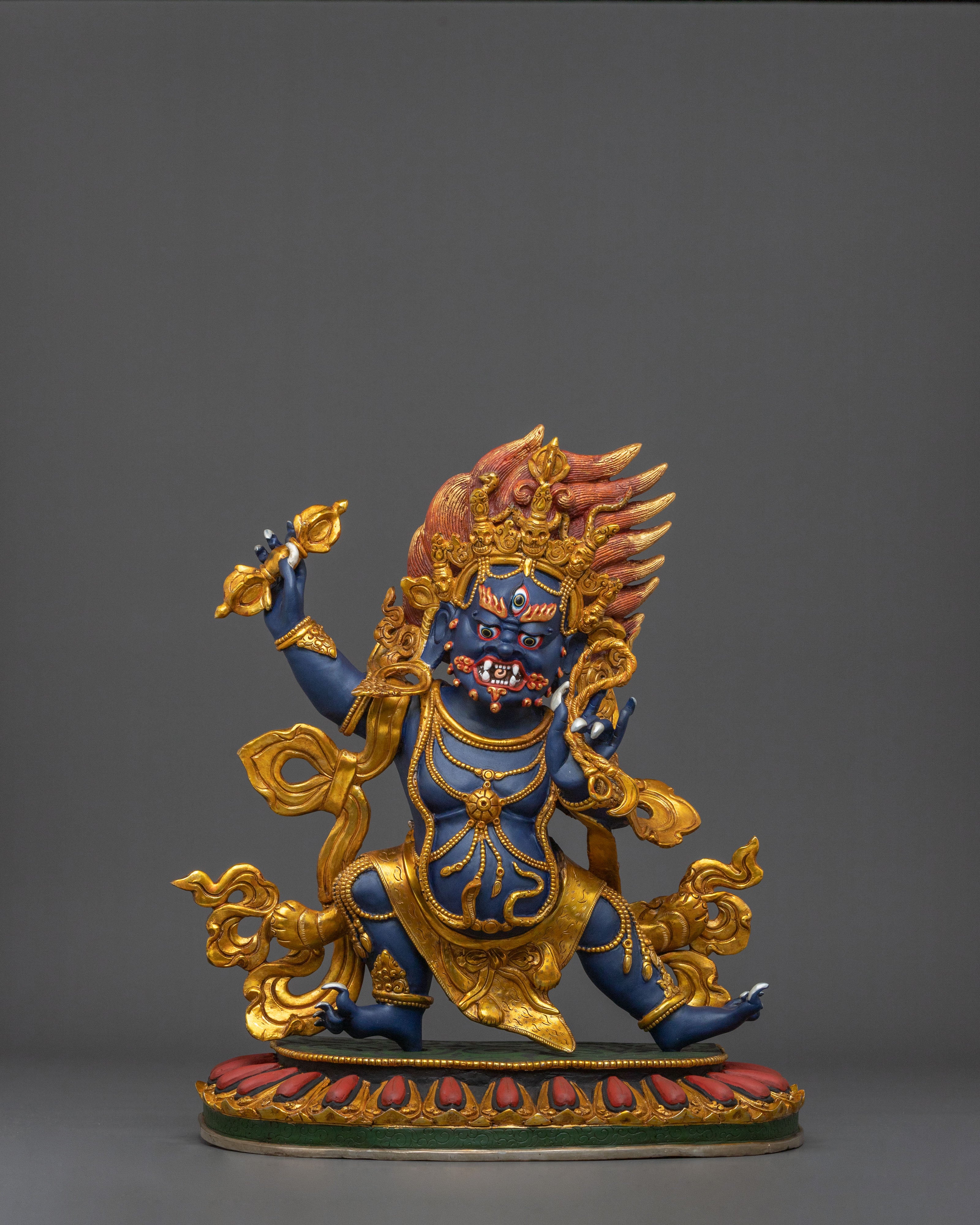 Buddhist Protector Vajrapani Sculpture: Buddhist Deity of Strength and Dharma
