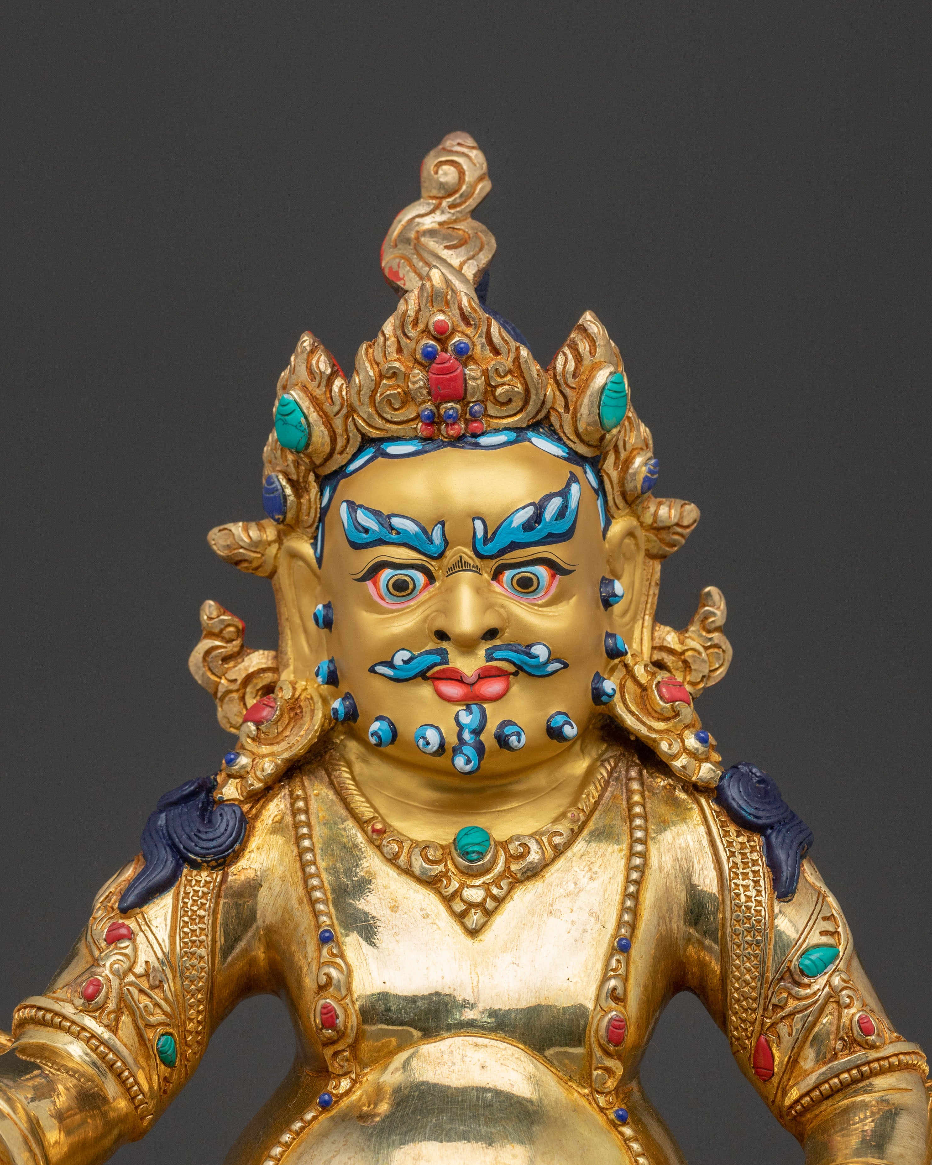 Dzambhala Prosperity God Statue | 24K Gold Gilded Copper Statue