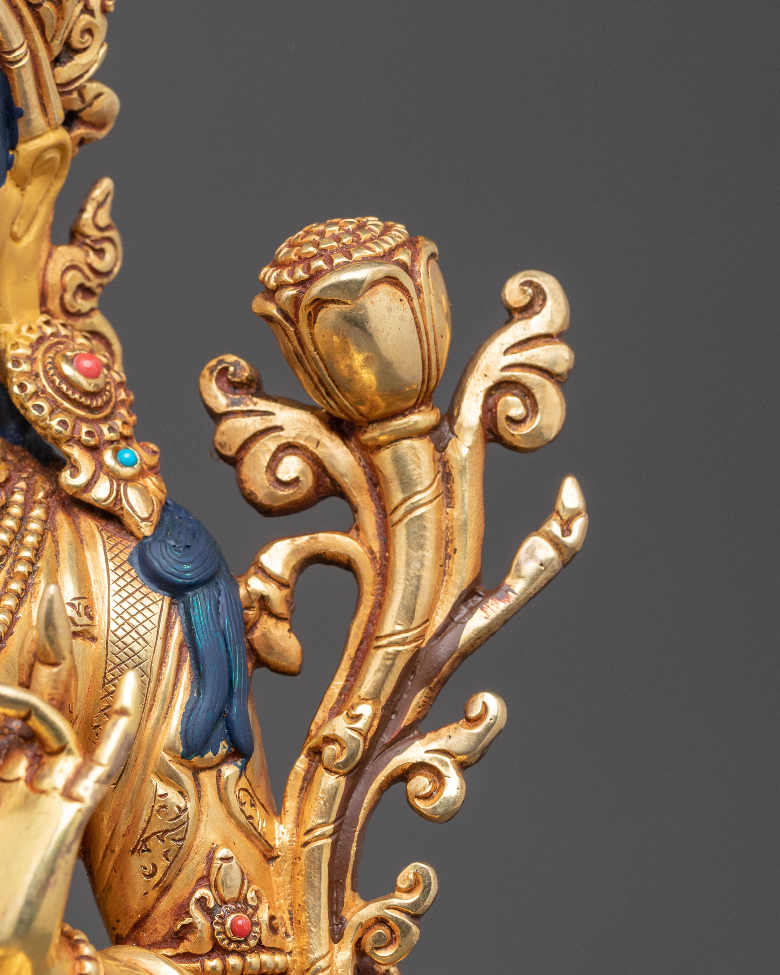 Handcrafted Mother Green Tara Sculpture for Altar