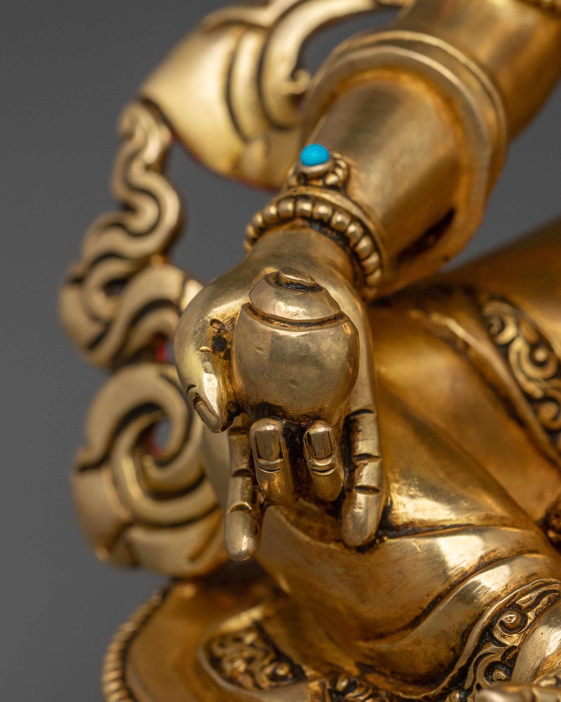 Handcrafted Tibetan Wealth Deity Dzambhala Statue