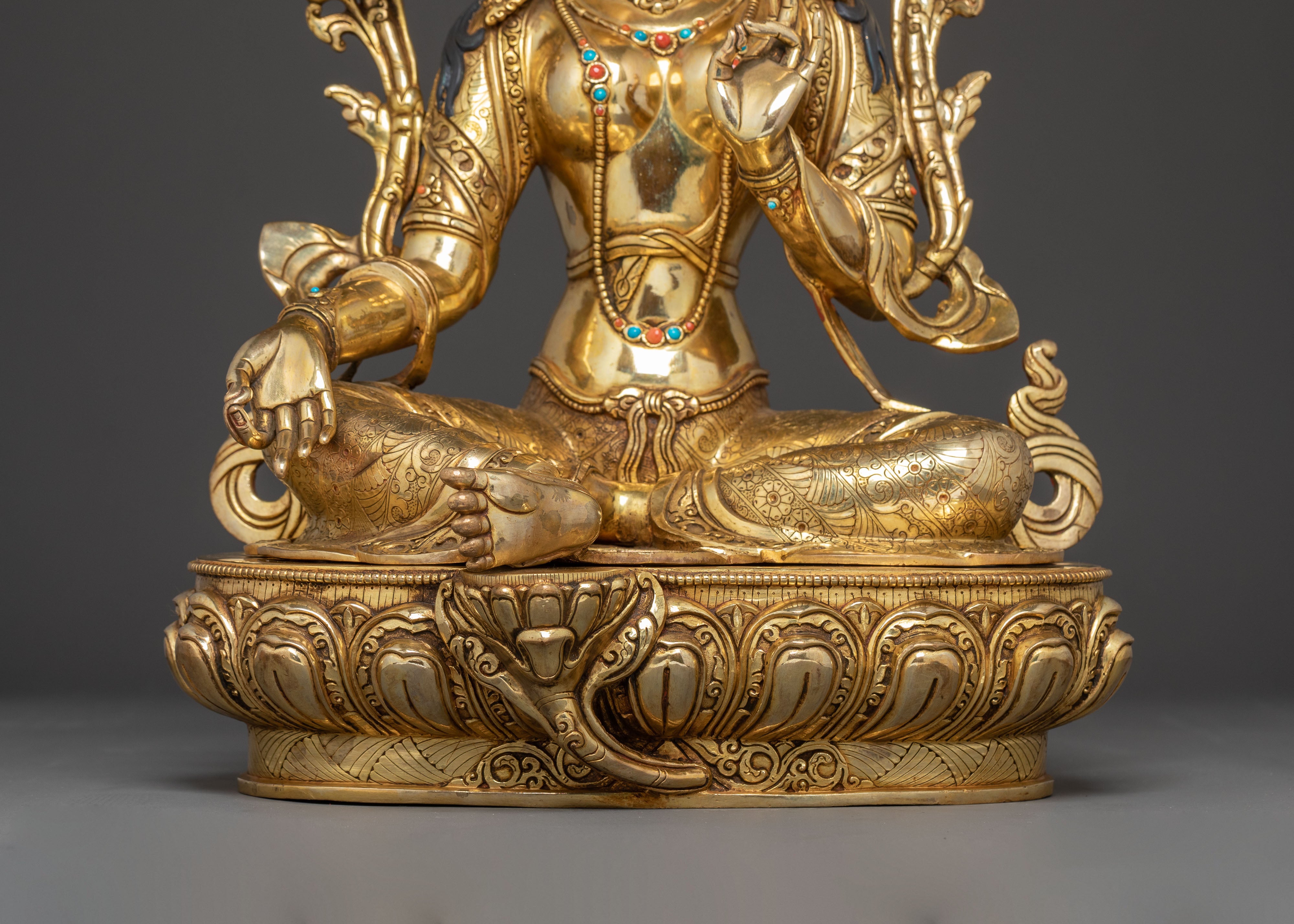 Green Tara Copper Art - Mother of Buddhas | Shyama Tara Statue