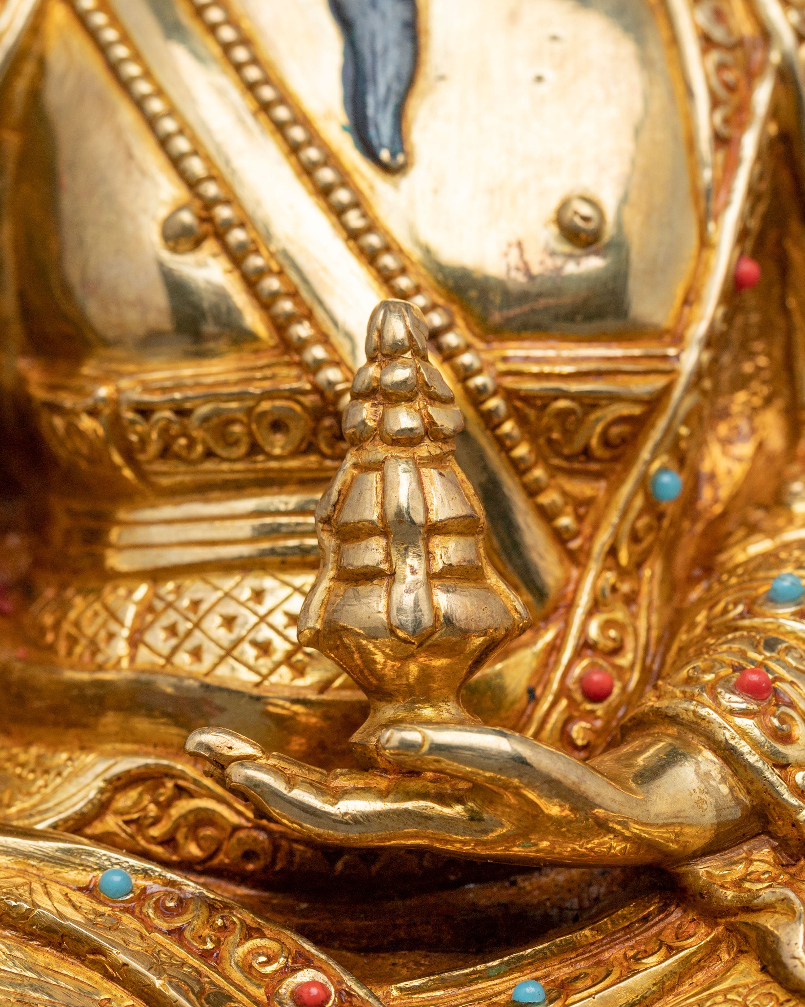 Guru Shapdum Meditation Statue | Exquisite Copper Artistry