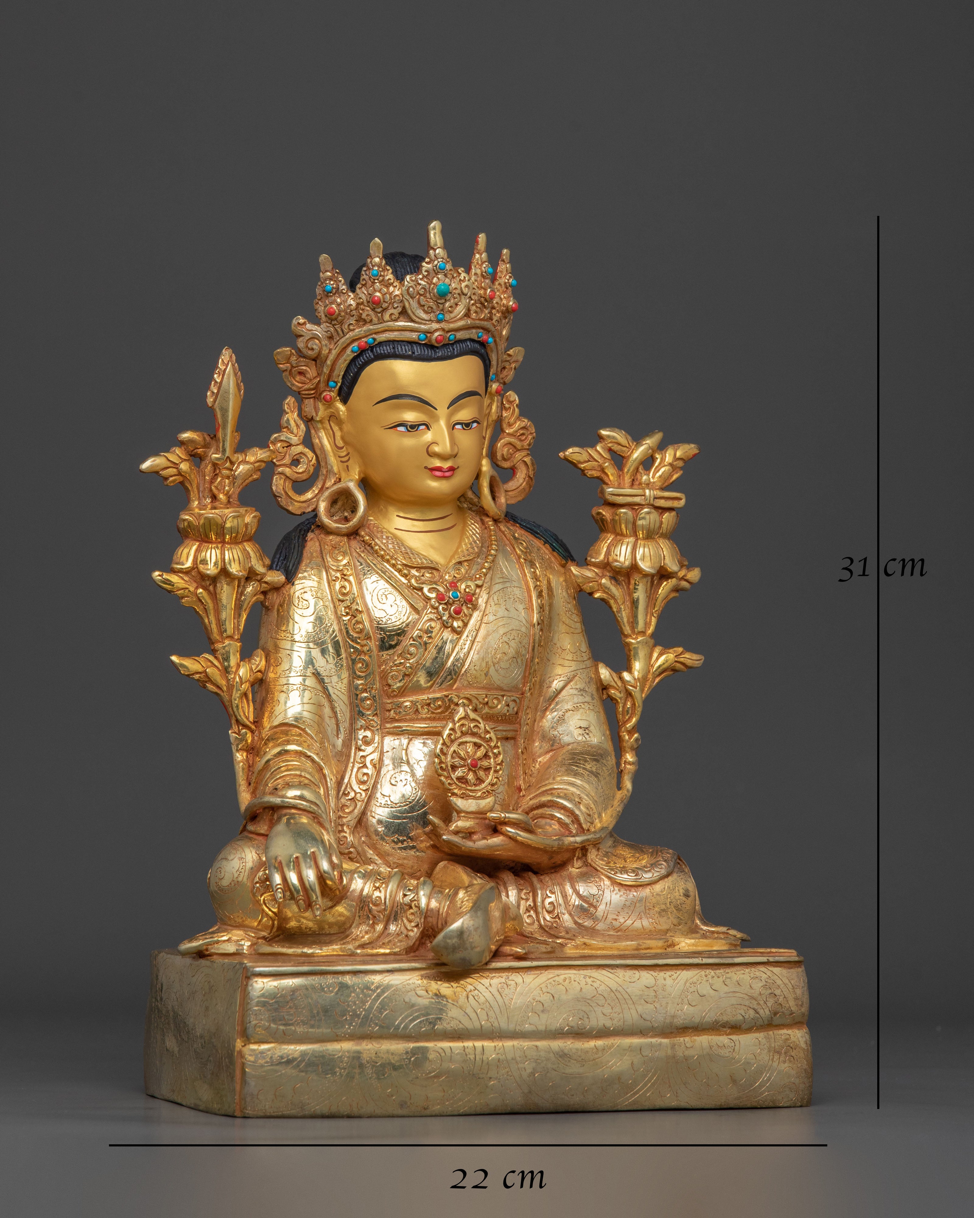 Trisong Detsen Statue | Tibetan Dharma King Sacred Sculpture